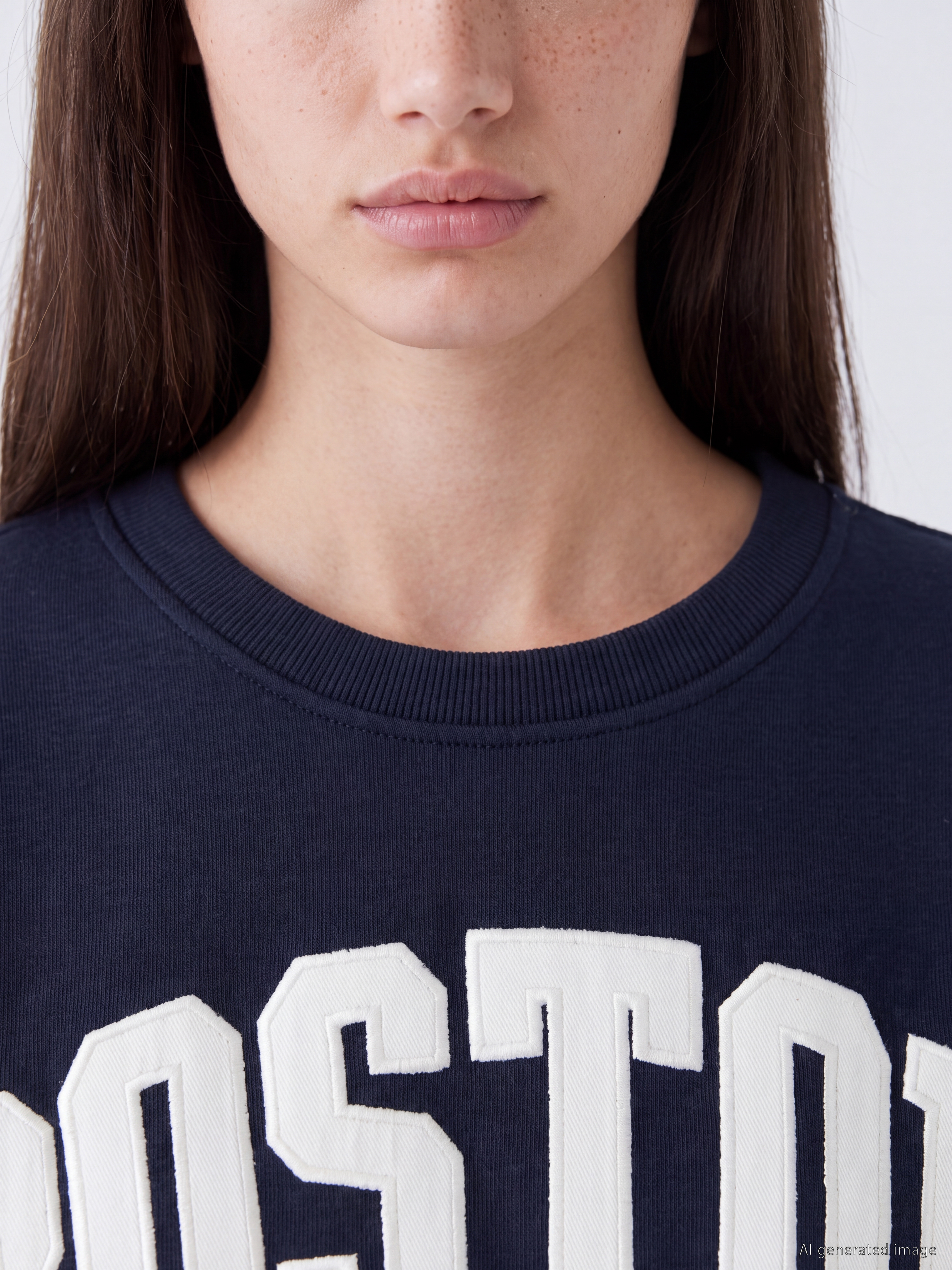 XSIDE Boston Nakışlı Oversize Kadın Sweatshirt görsel 3