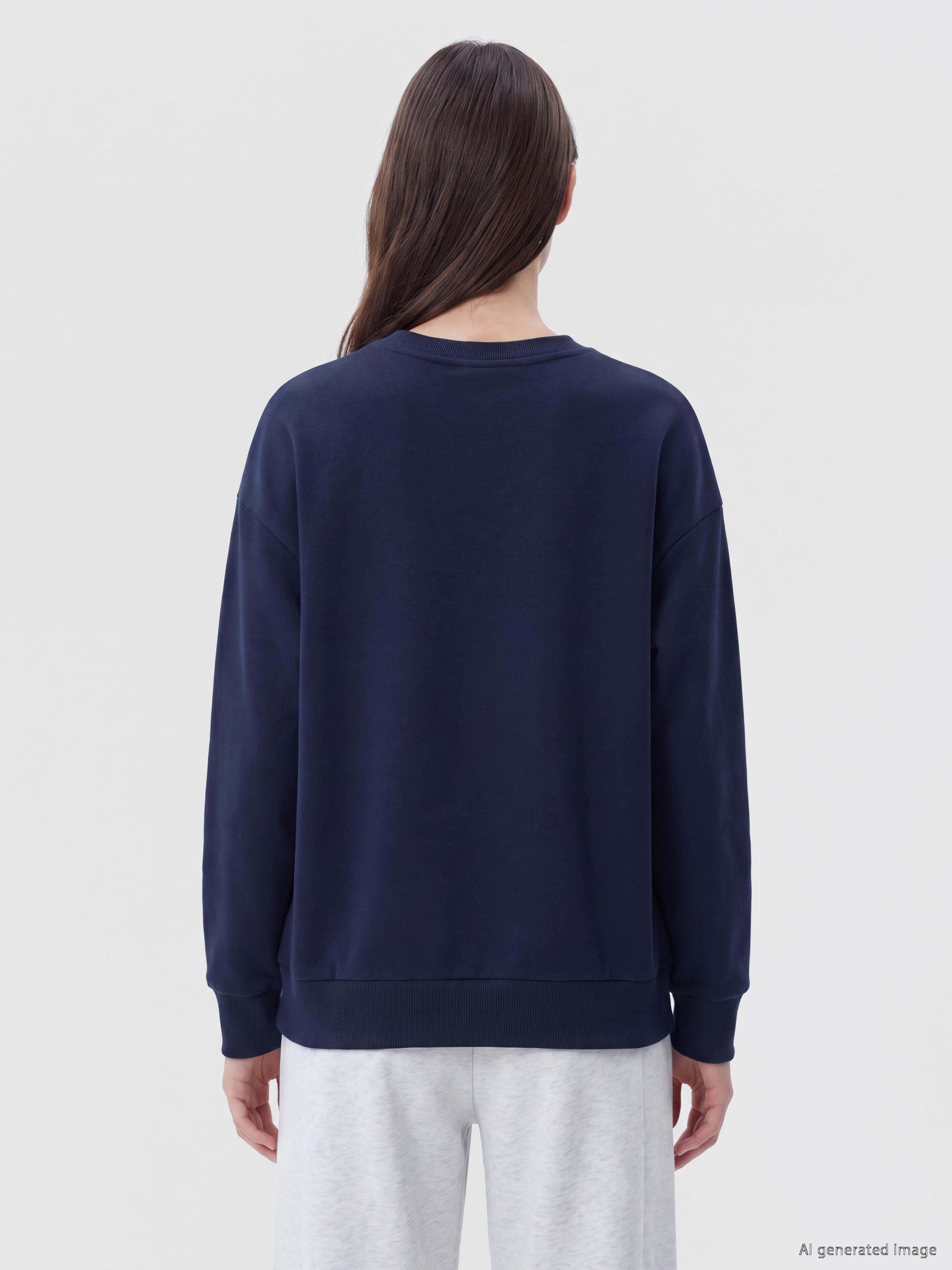 XSIDE Boston Nakışlı Oversize Kadın Sweatshirt görsel 4