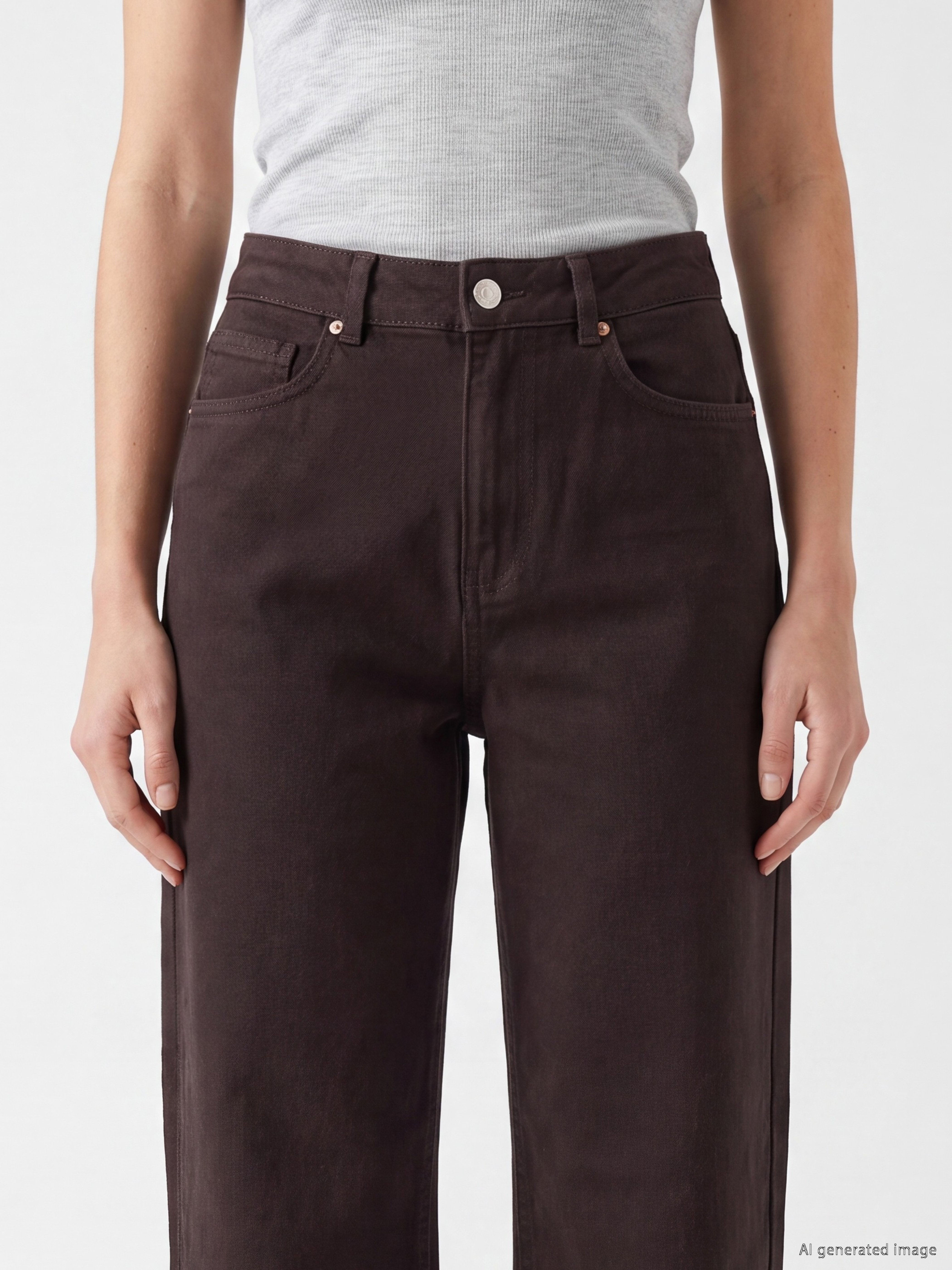 XSIDE Yüksek Bel Wideleg Kadın Jean Pantolon görsel 3