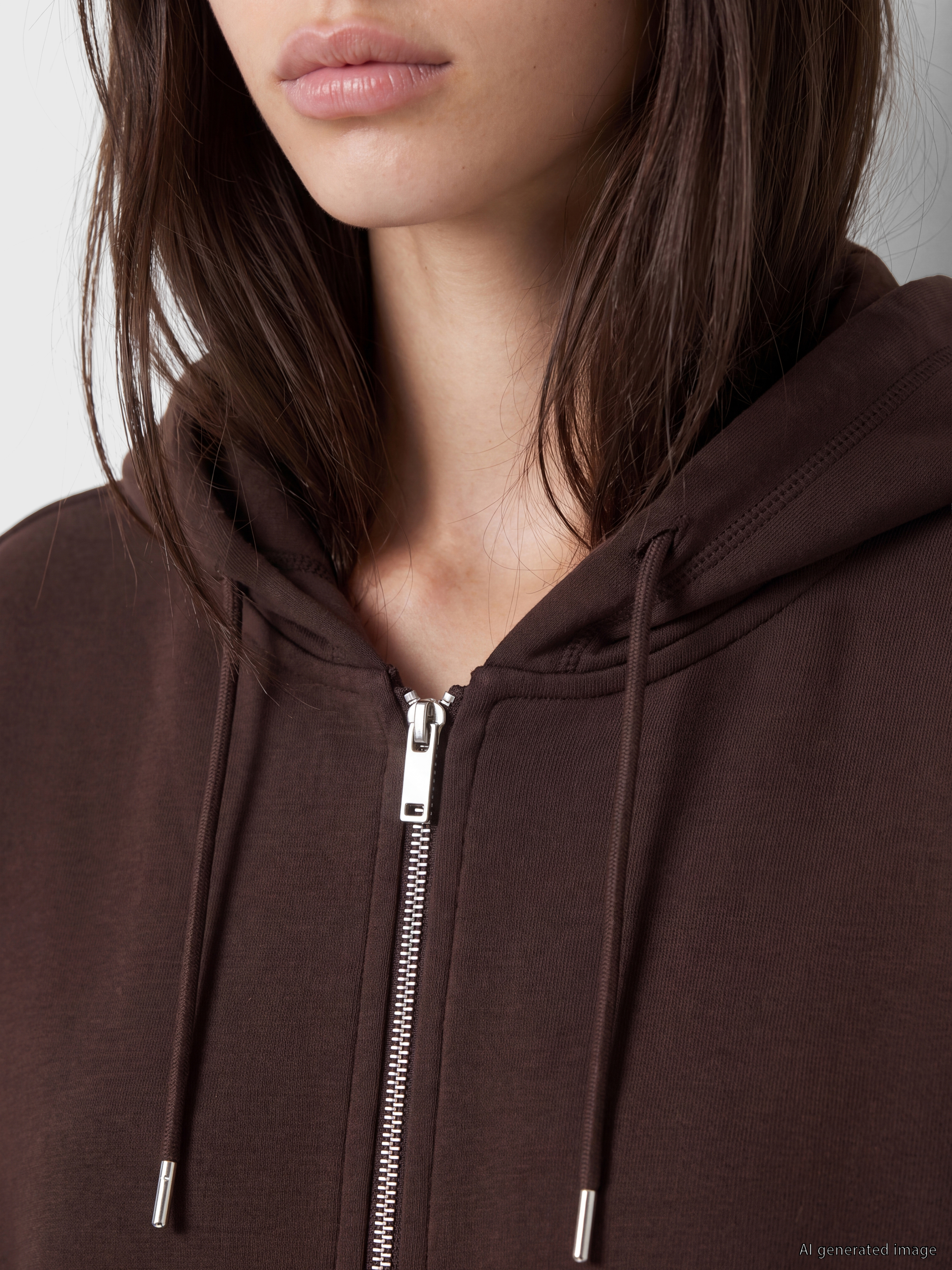 XSIDE Soft Touch Kadın Fermuarlı Sweatshirt görsel 3
