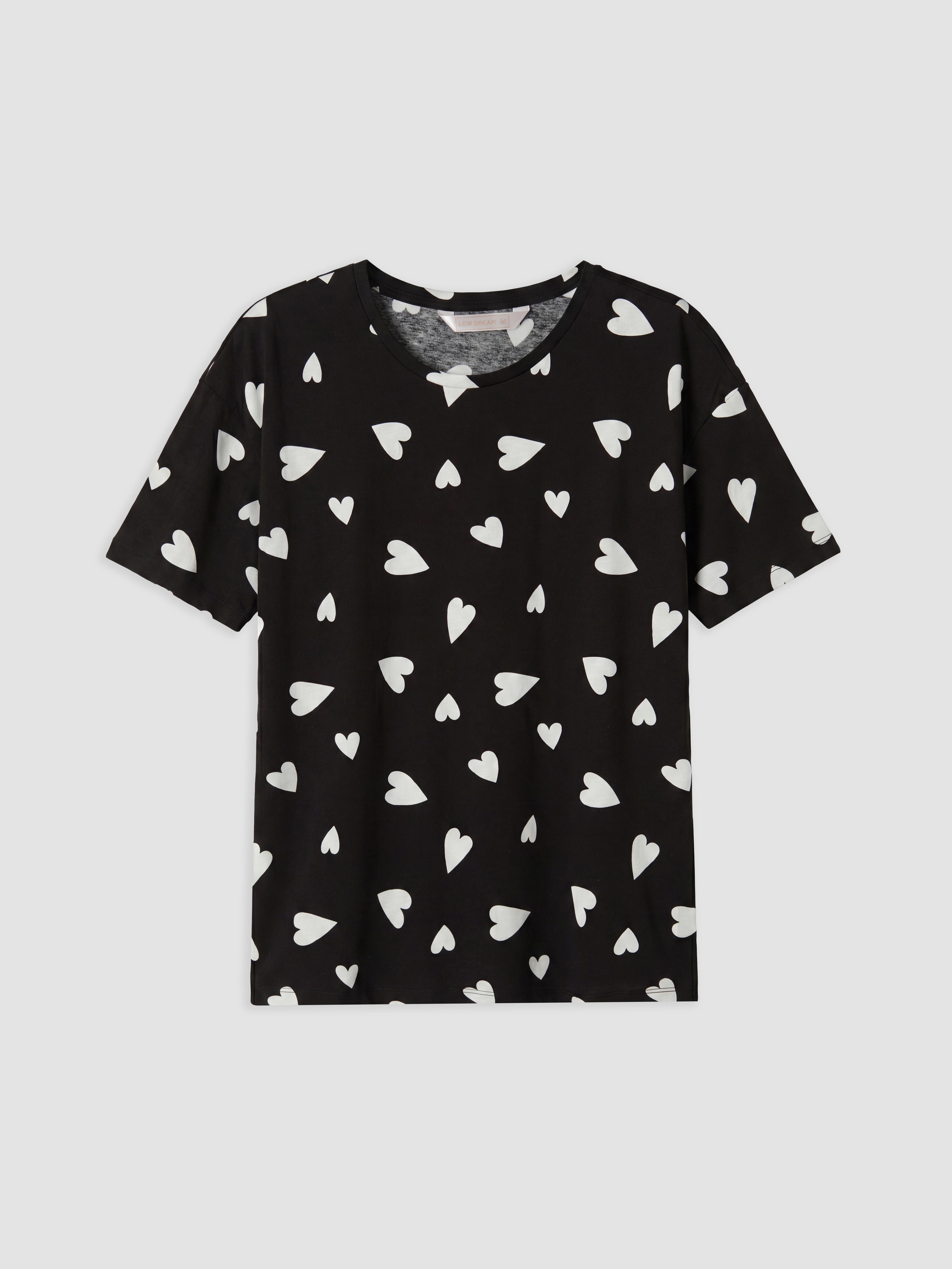 LCW DREAM Kalp Desenli Kadın Şortlu Pijama Takımı görsel 6