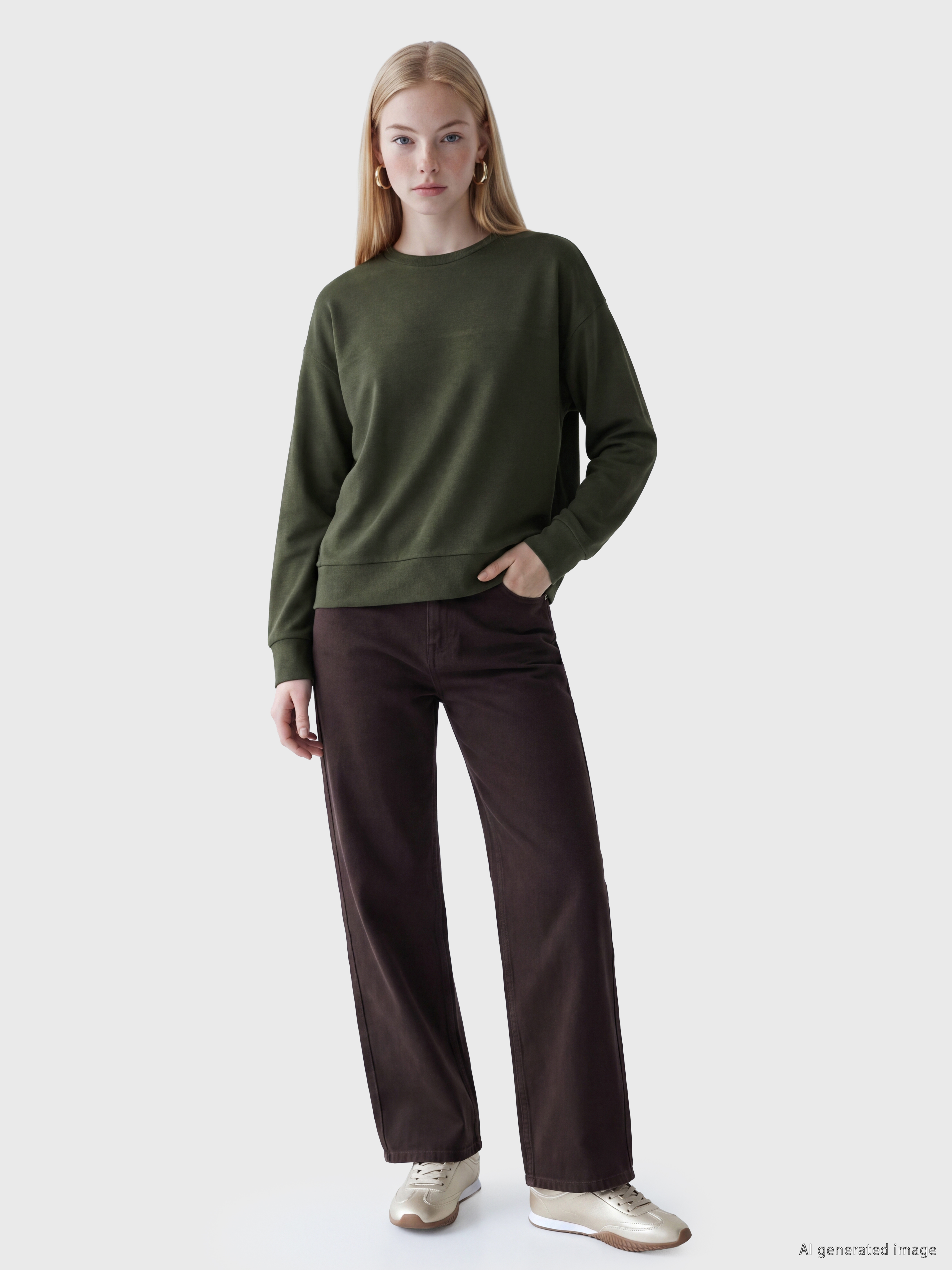 XSIDE Soft Tocuh Oversize Kadın Sweatshirt görsel 2