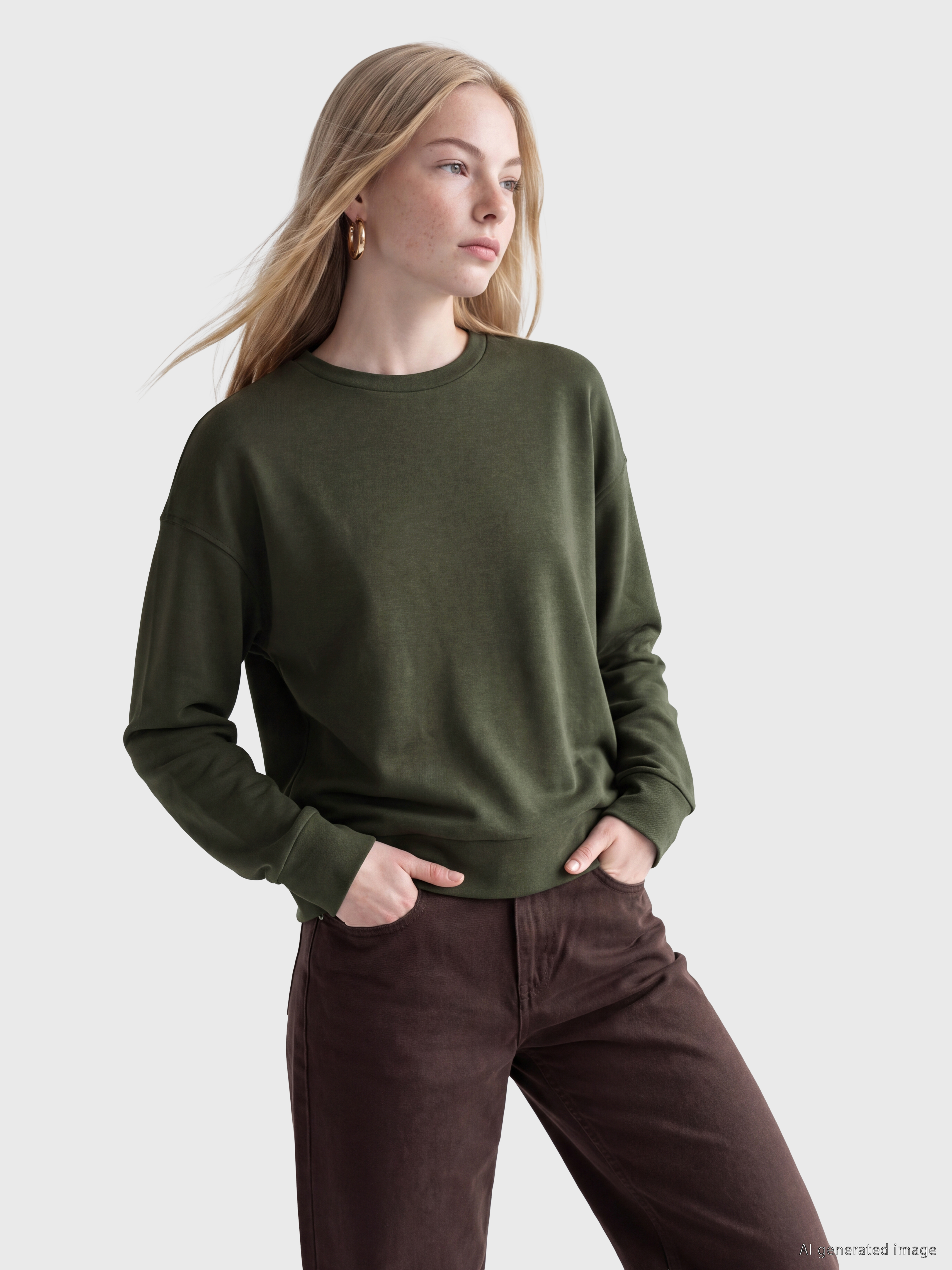 XSIDE Soft Tocuh Oversize Kadın Sweatshirt görsel 3
