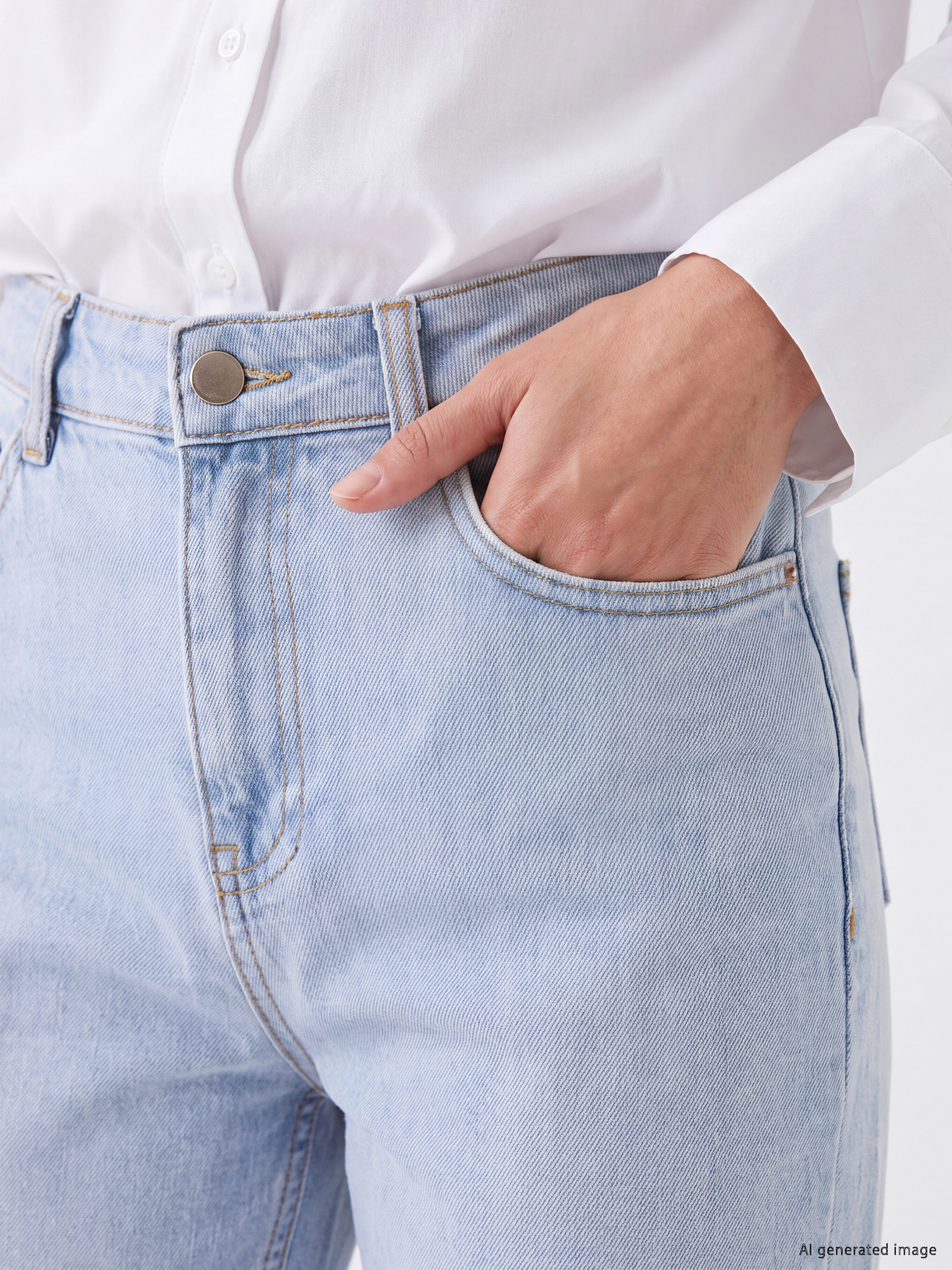 LC WAIKIKI Flare Kadın Jean Pantolon görsel 3