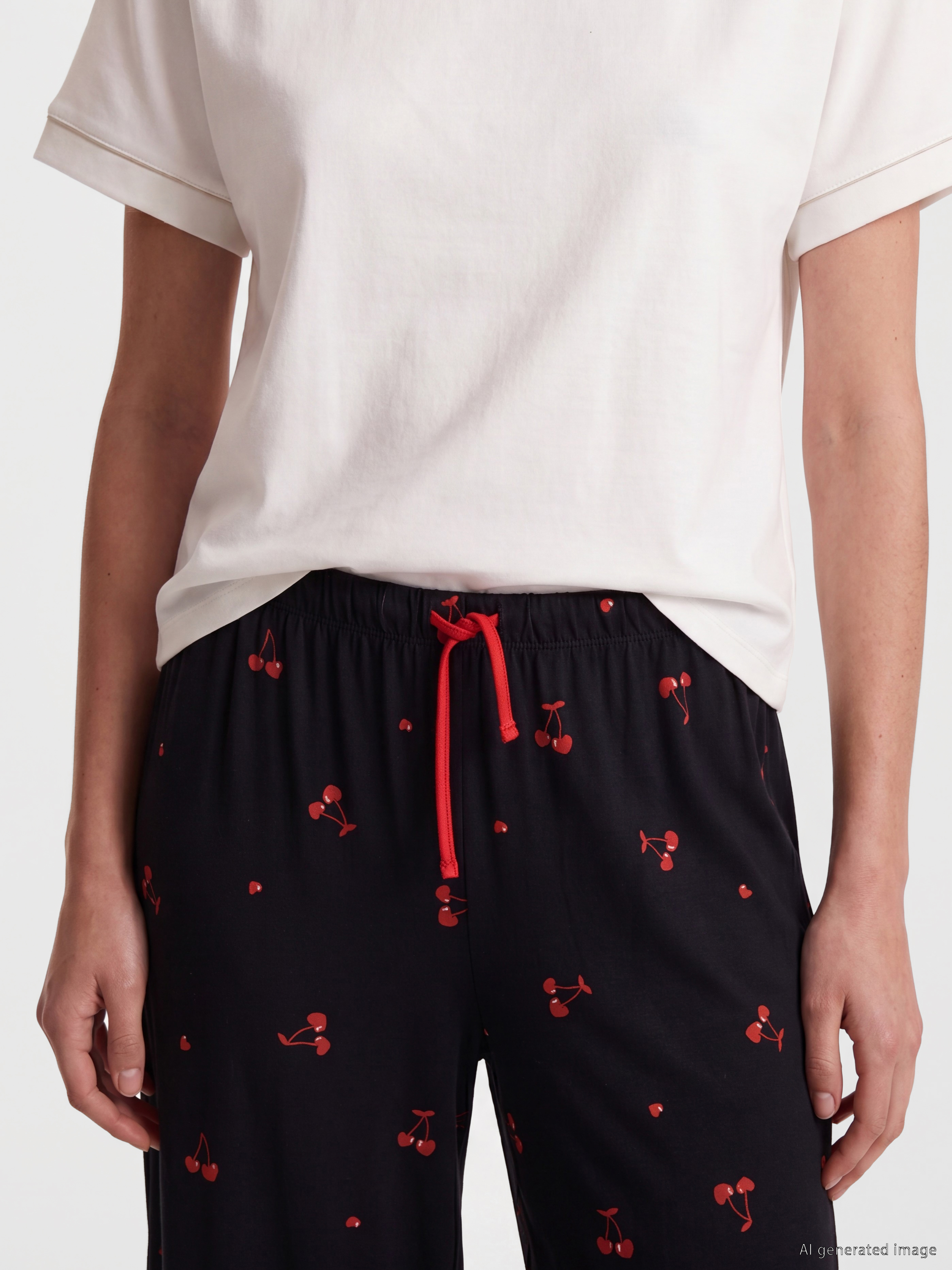 LCW DREAM Beli Lastikli Desenli Kadın Kapri Pijama Altı görsel 3