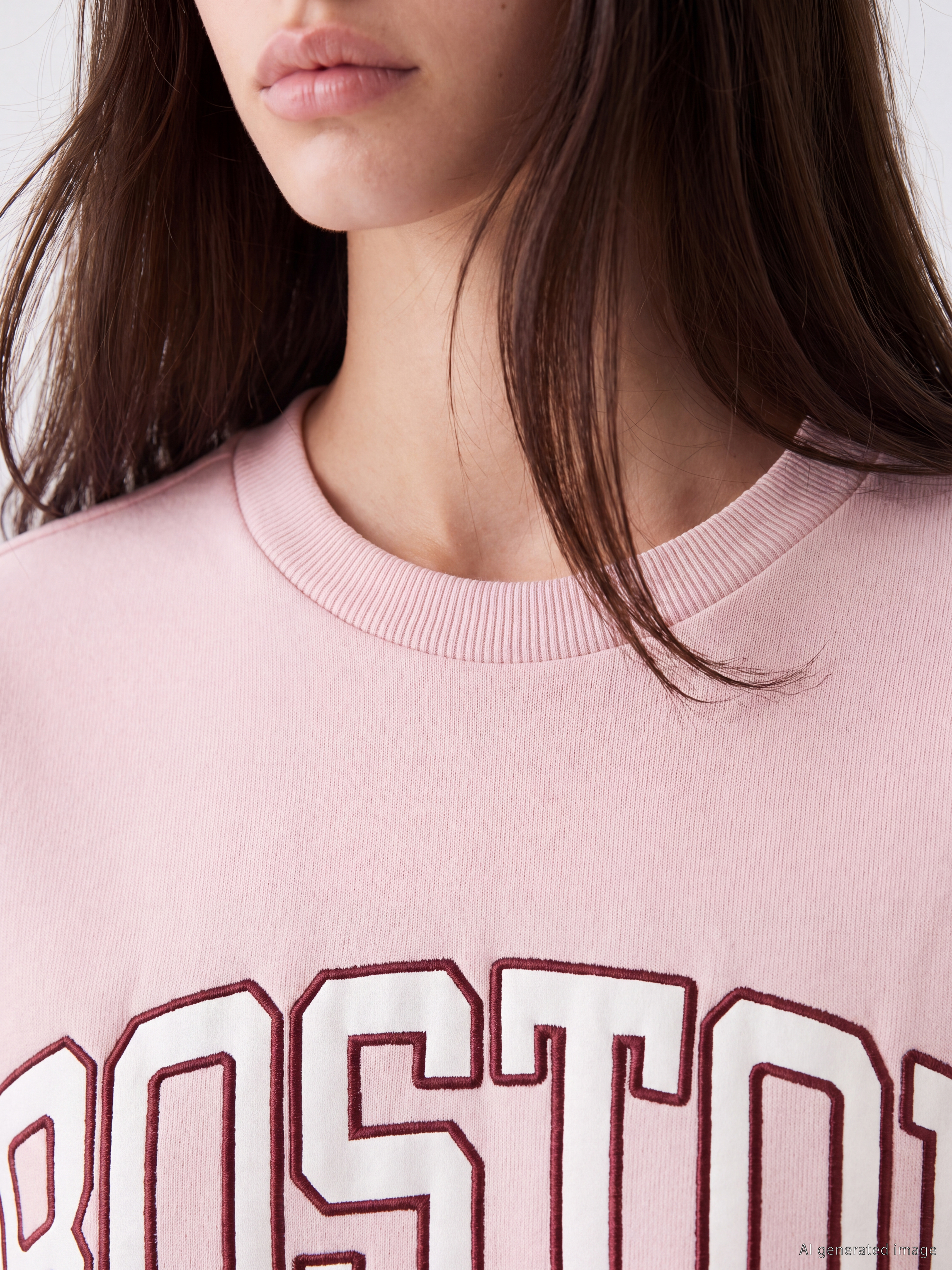 XSIDE Boston Baskılı Oversize Kadın Sweatshirt görsel 3