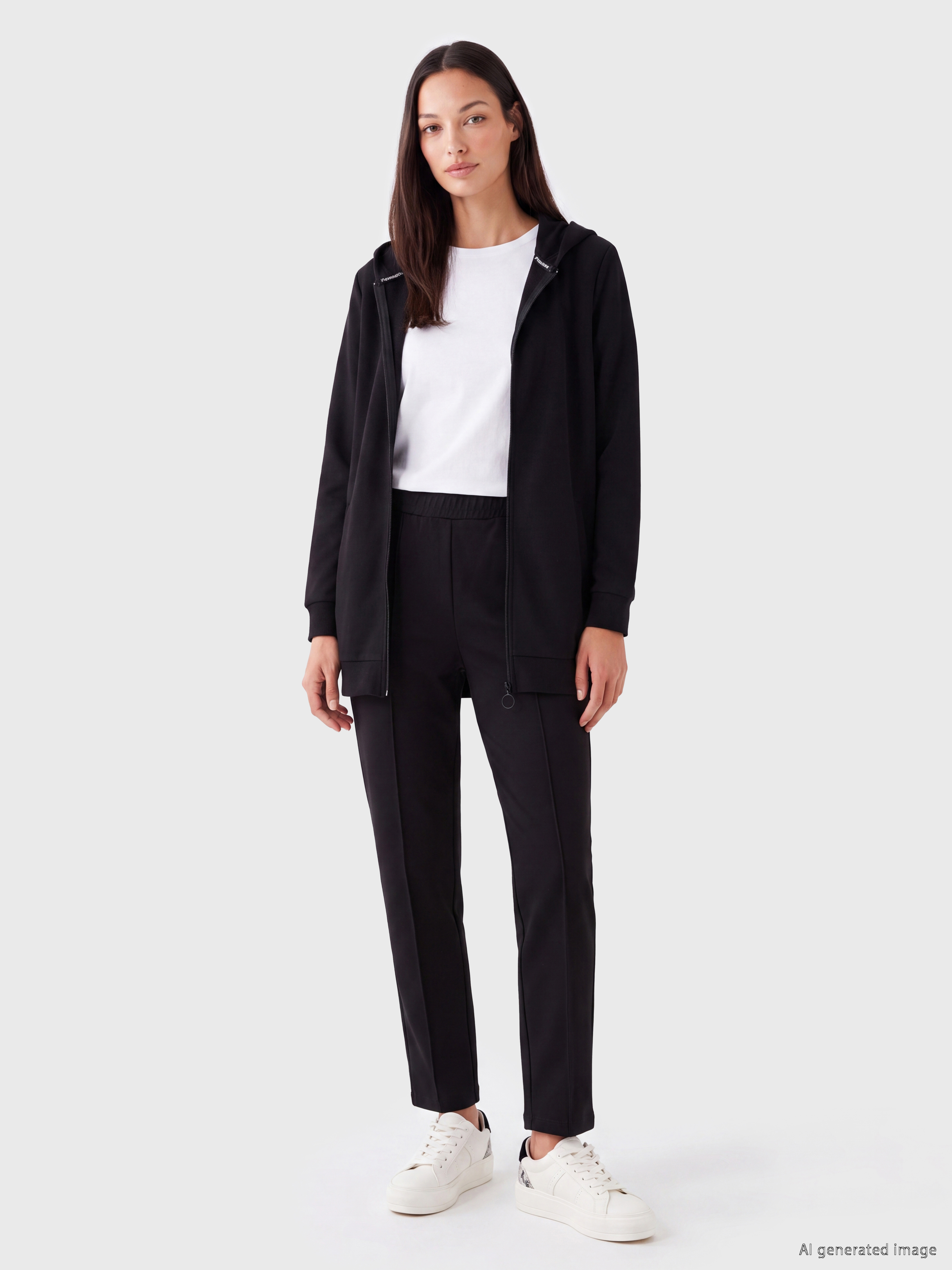 LCW EVERYDAY Soft Touch Oversize Kadın Fermuarlı Sweatshirt görsel 2