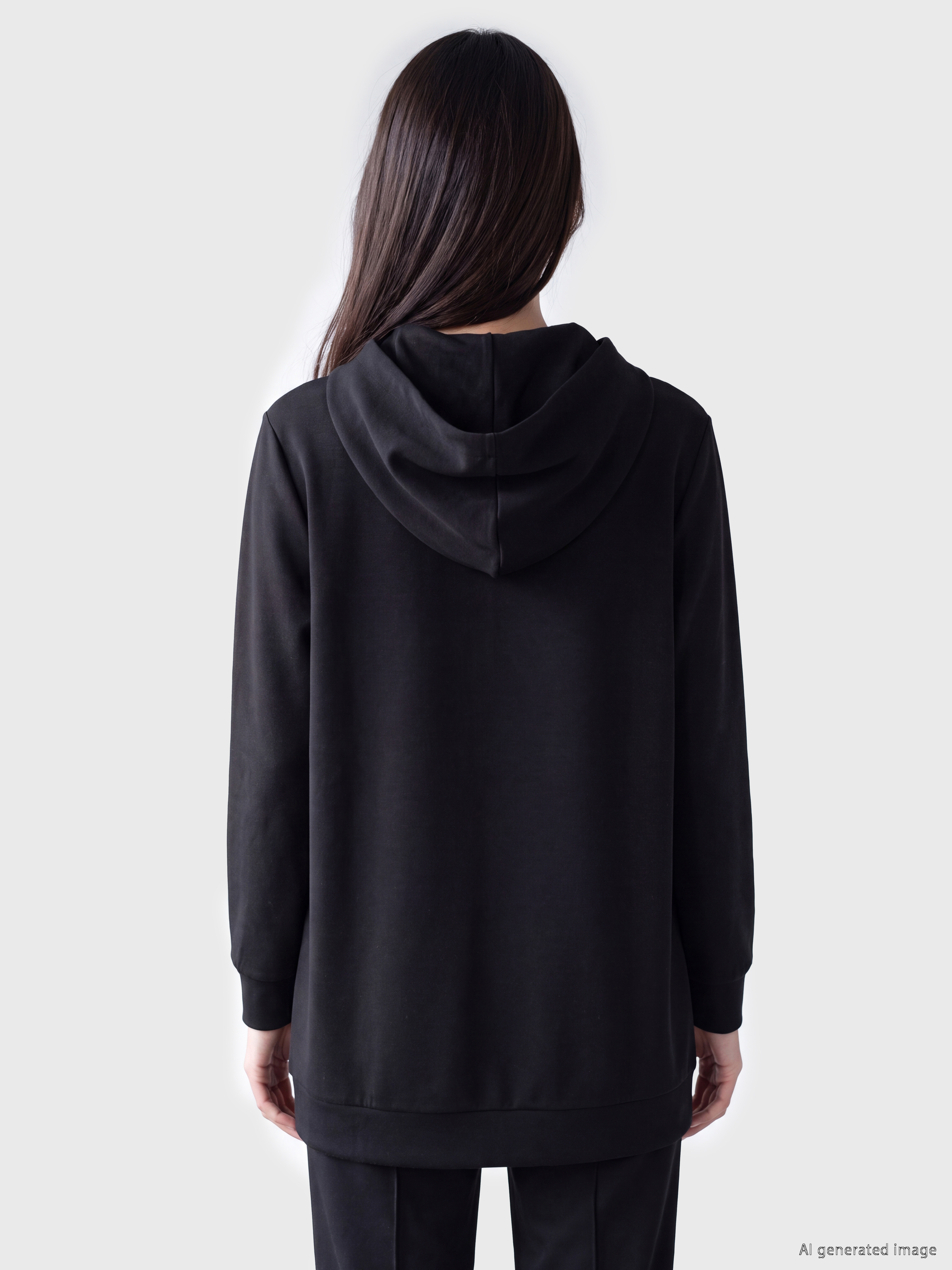 LCW EVERYDAY Soft Touch Oversize Kadın Fermuarlı Sweatshirt görsel 4