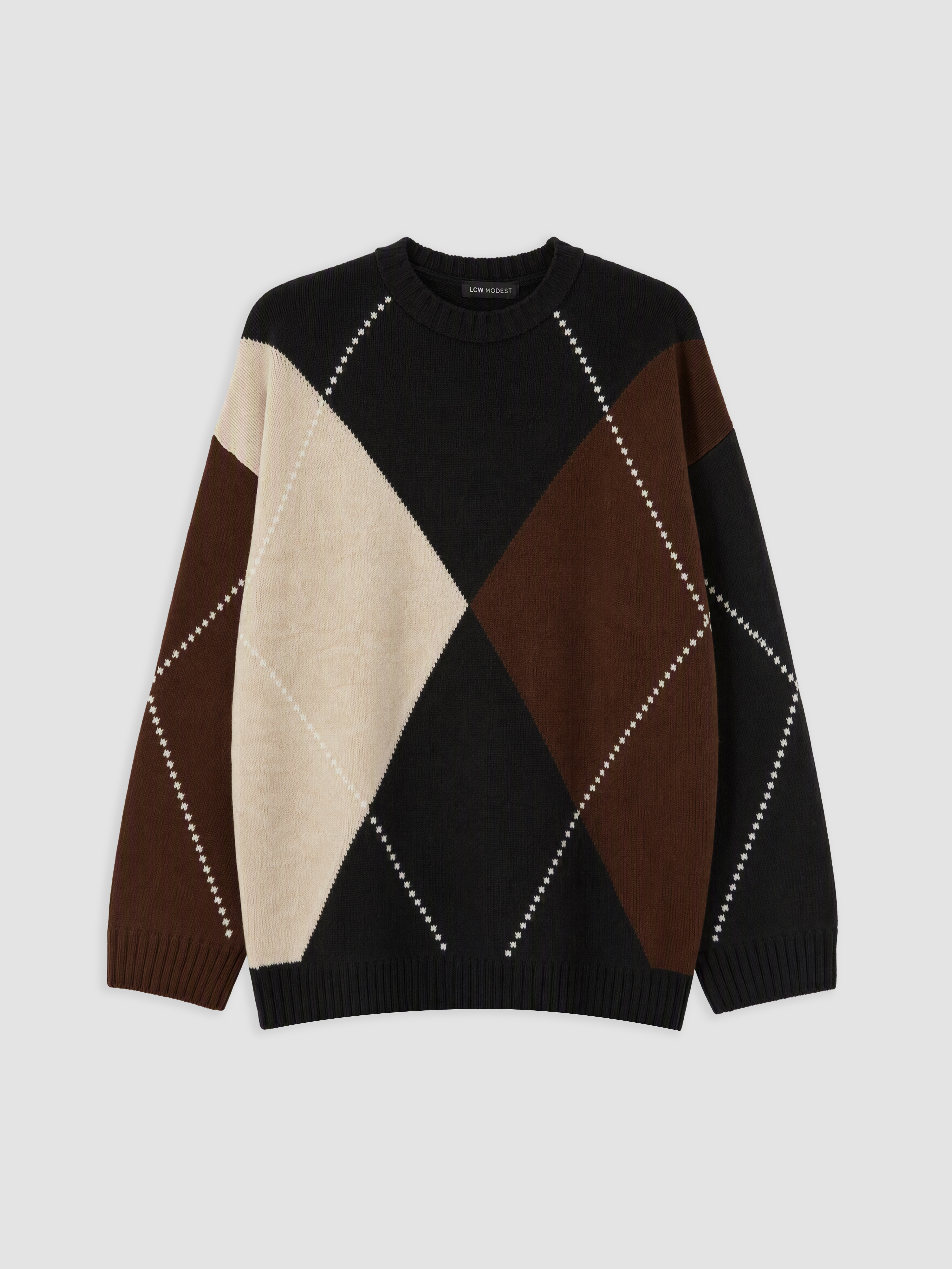 LCW Modest Baklava Desenli Kadın Triko Tunik görsel 5