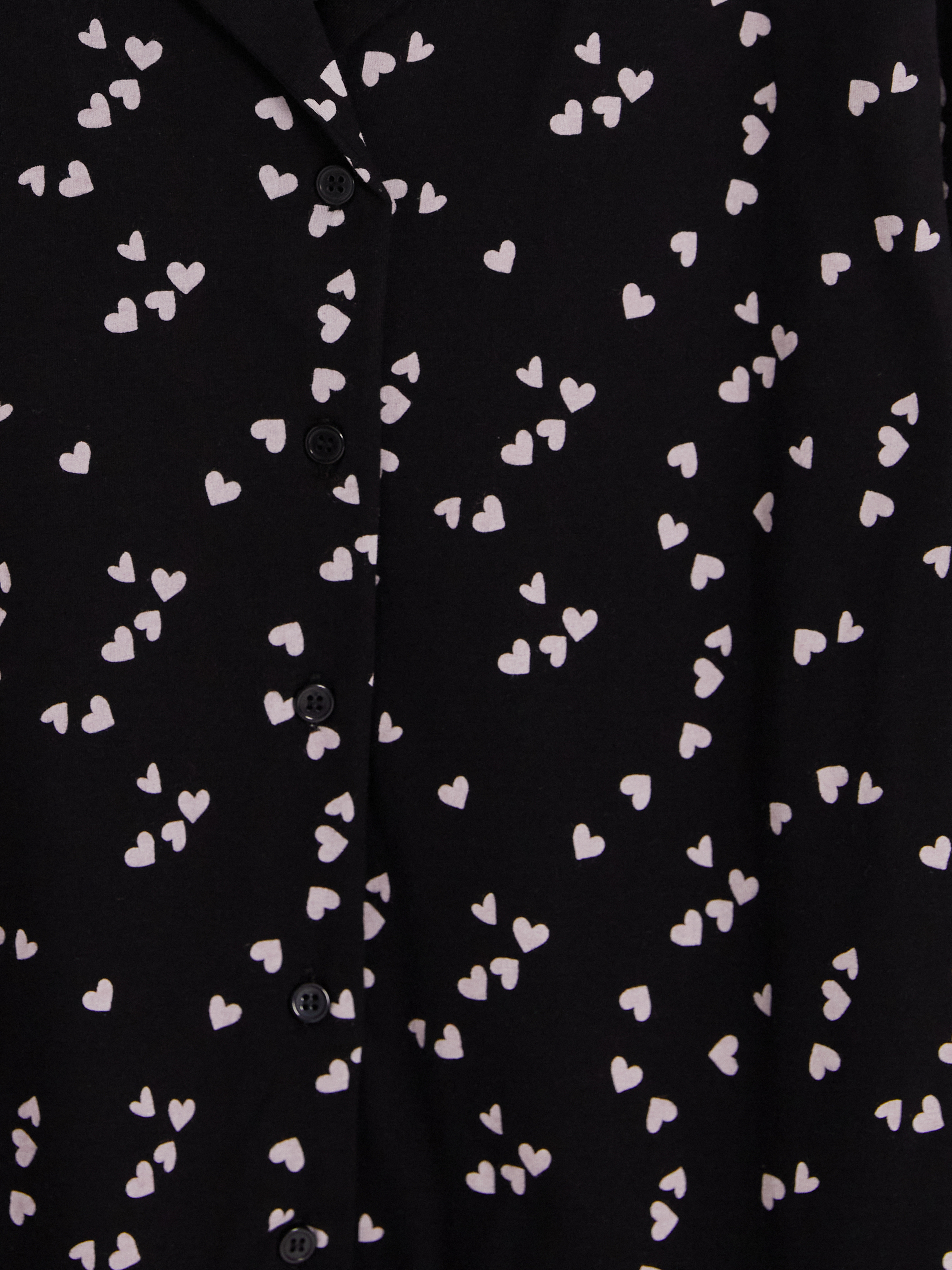 LCW DREAM Gömlek Yaka Kalp Baskılı Hamile Pijama Takımı görsel 7