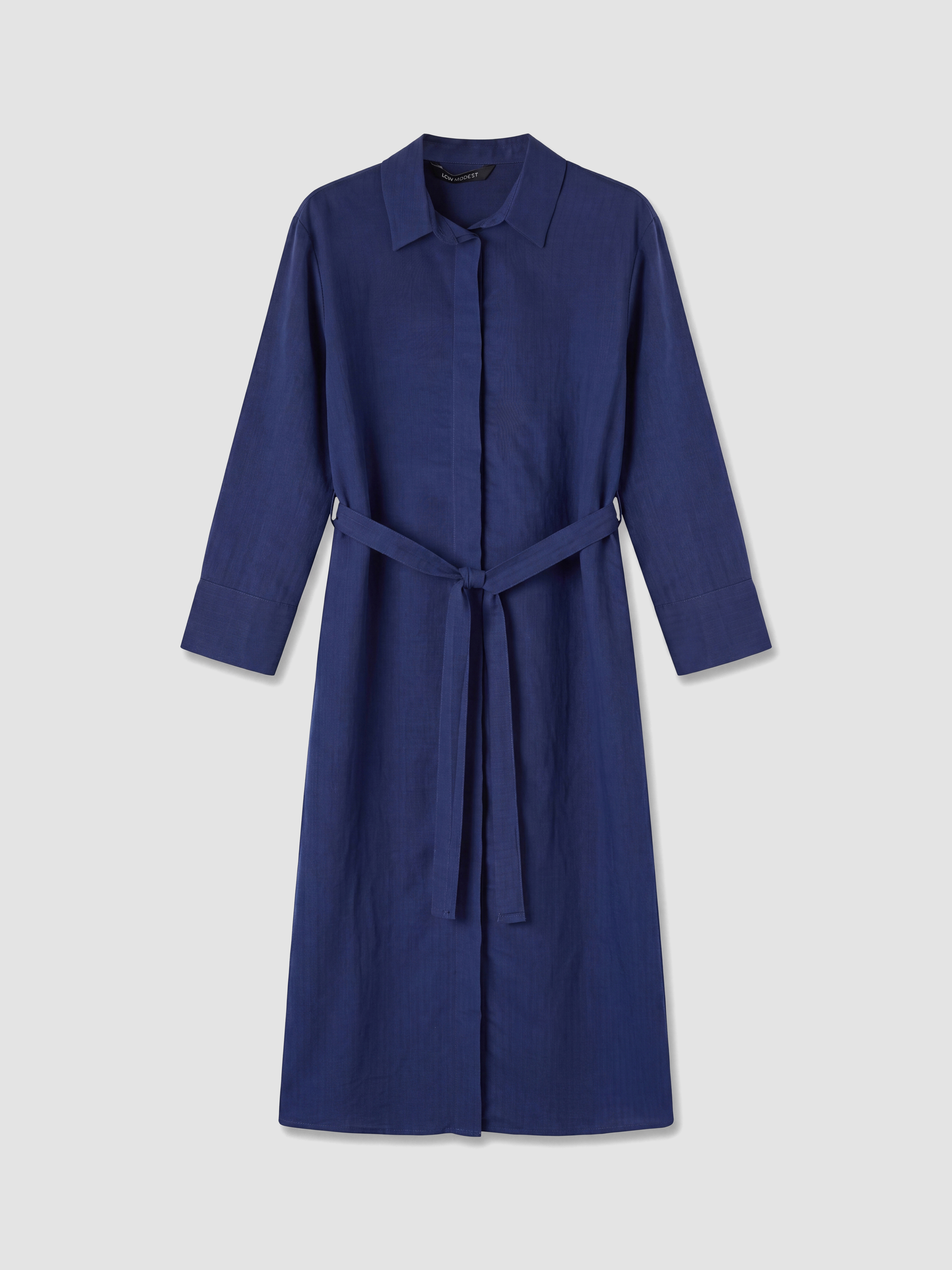 LCW Modest Beli Kuşaklı Modal Karışımlı Gömlek Elbise görsel 5