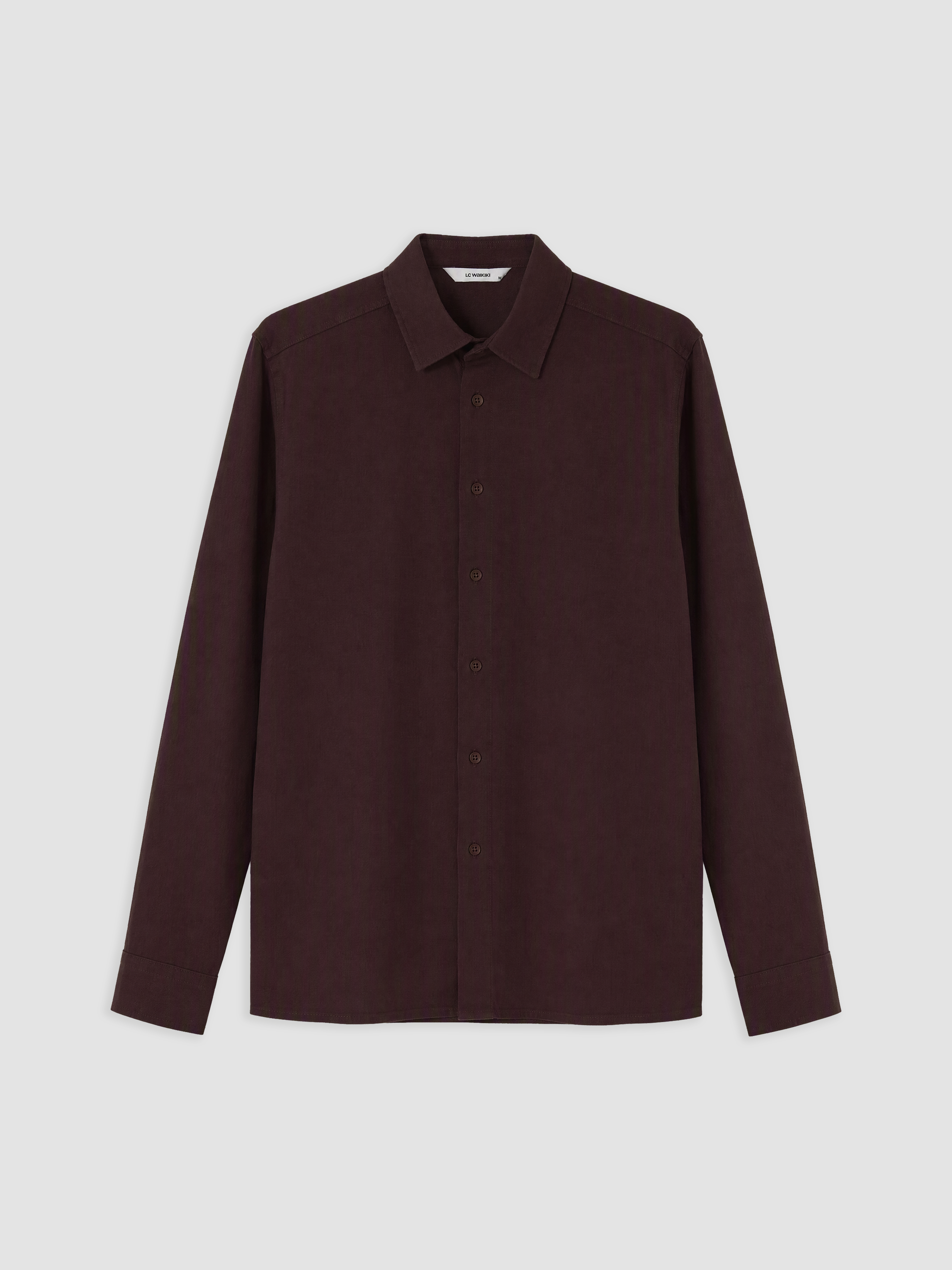 LCW ECO Regular Fit Keten Görünümlü Erkek Gömlek görsel 4