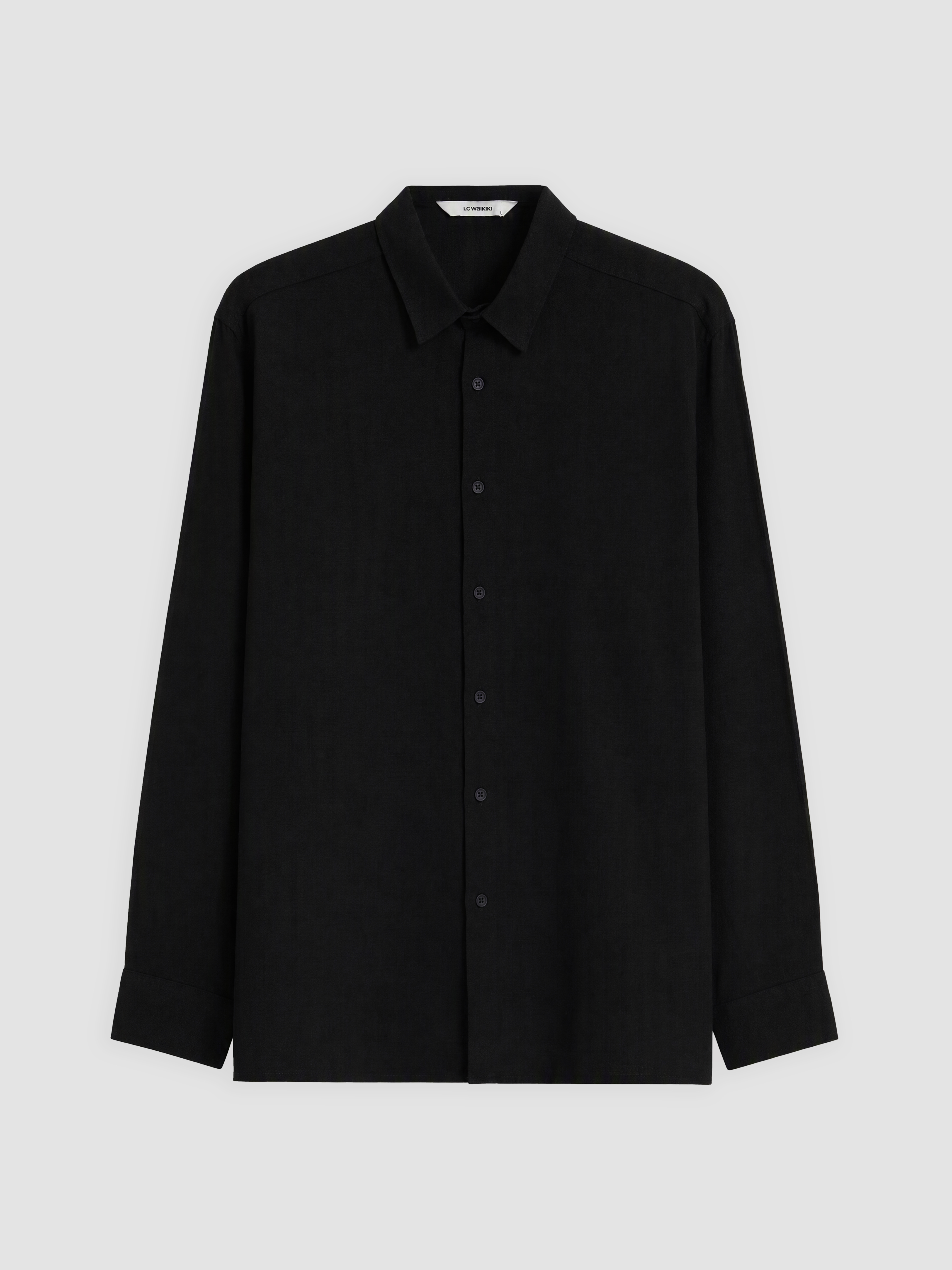 LCW ECO Regular Fit Keten Görünümlü Erkek Gömlek görsel 3