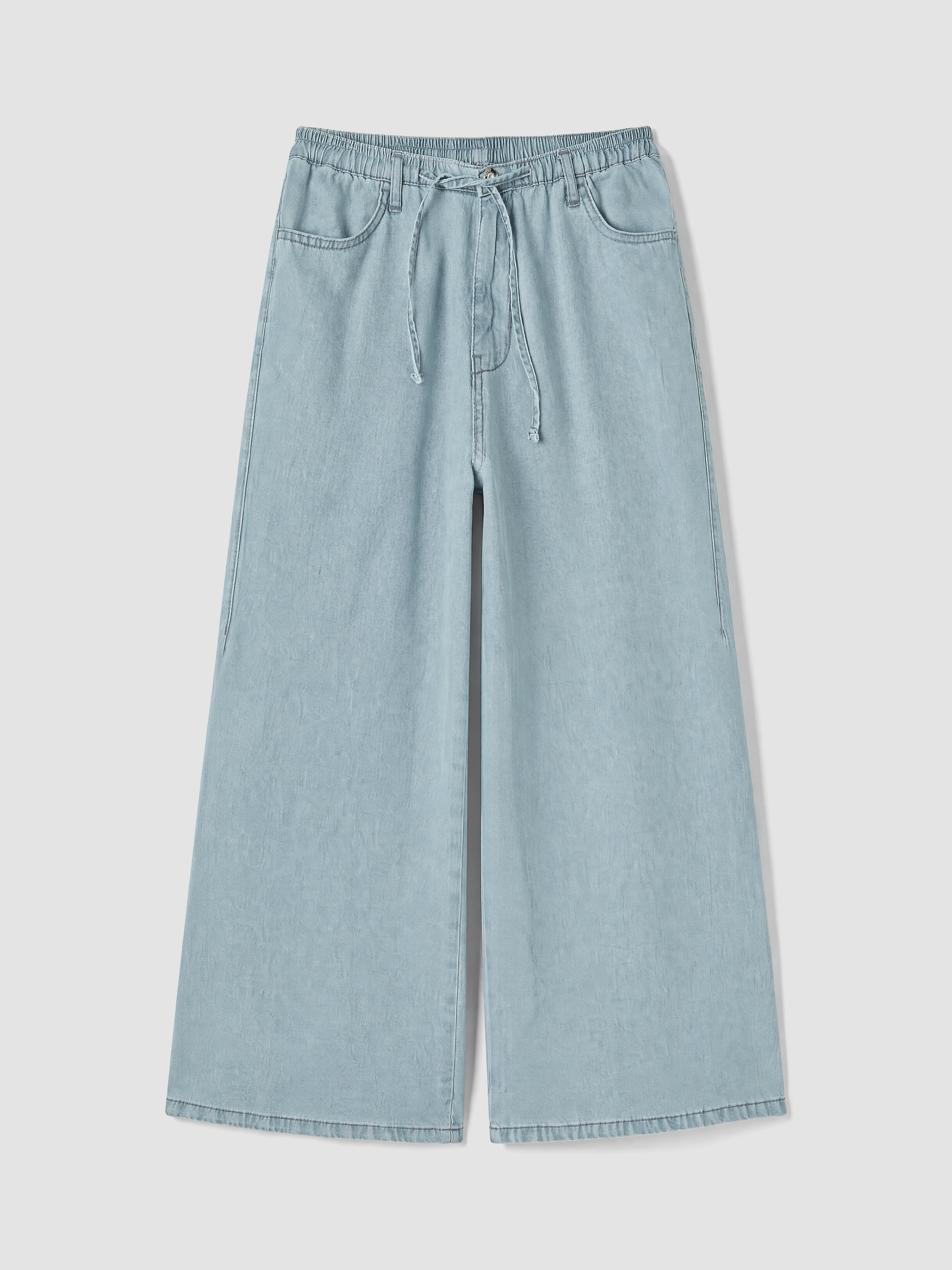 XSIDE Beli Bağcıklı Wideleg Kadın Jean Pantolon görsel 5