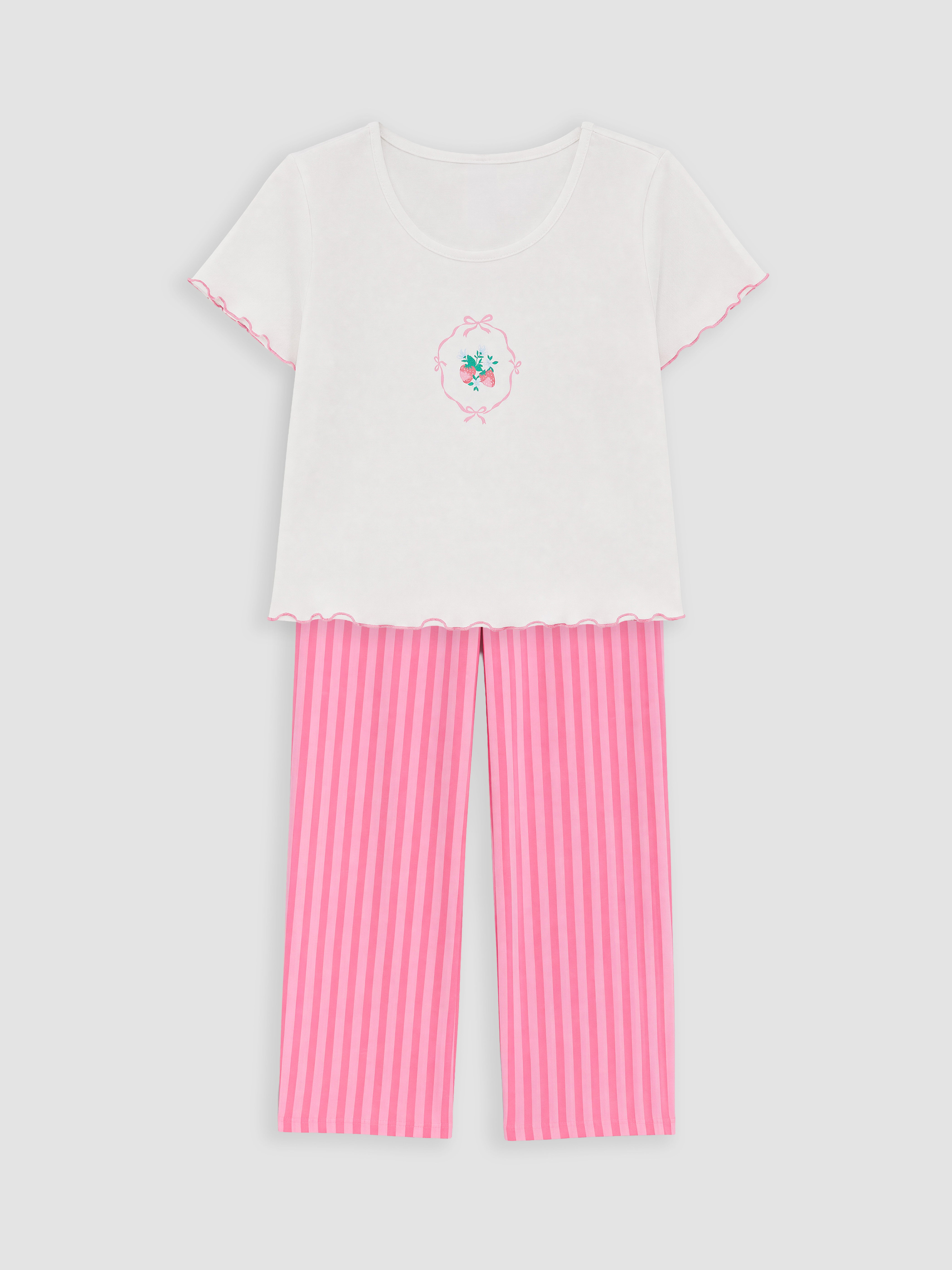 LCW DREAM Bisiklet Yaka Baskılı Kadın Pijama Takımı görsel 5