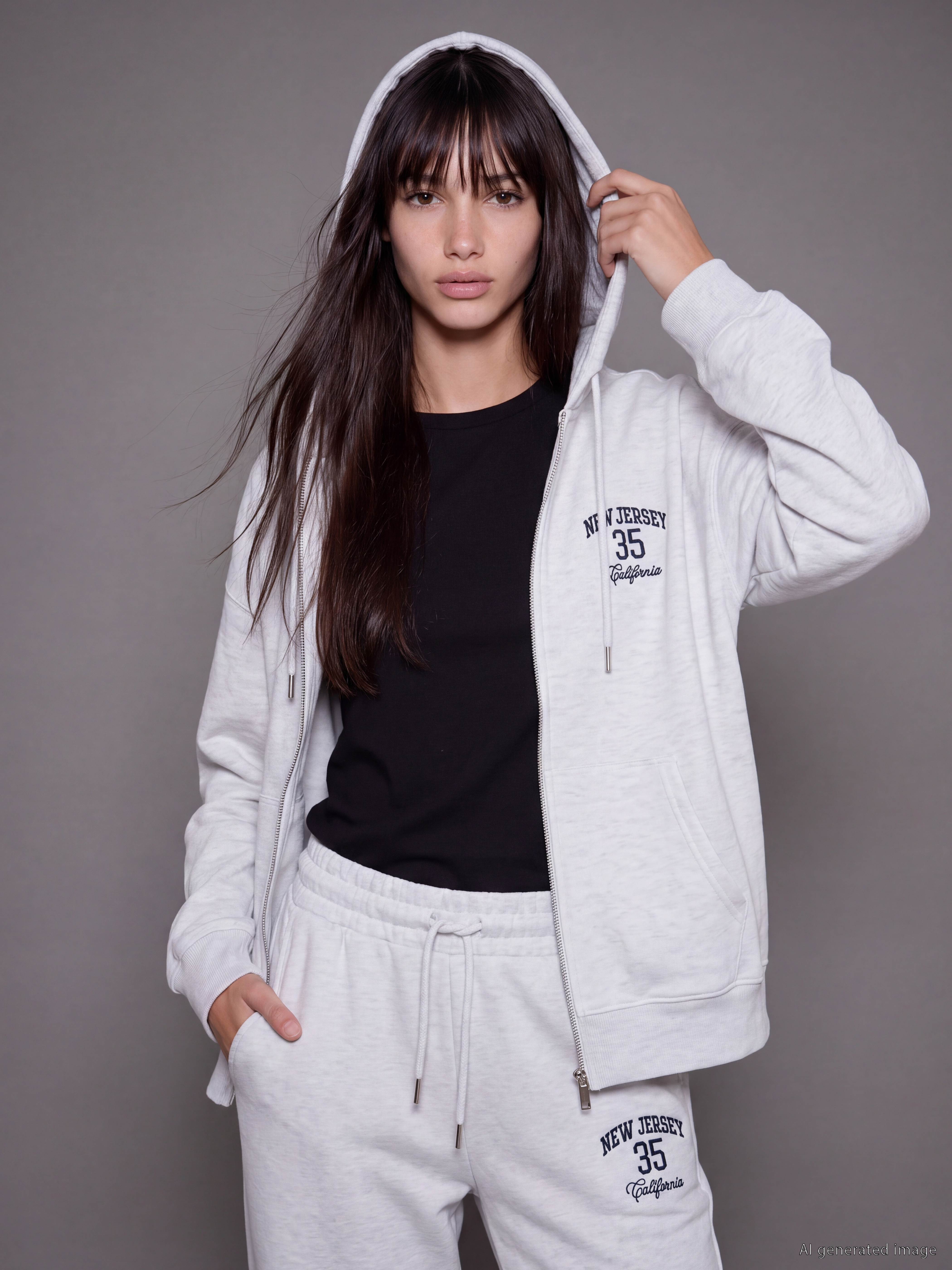 XSIDE Kapüşonlu Oversize Kadın Fermuarlı Sweatshirt