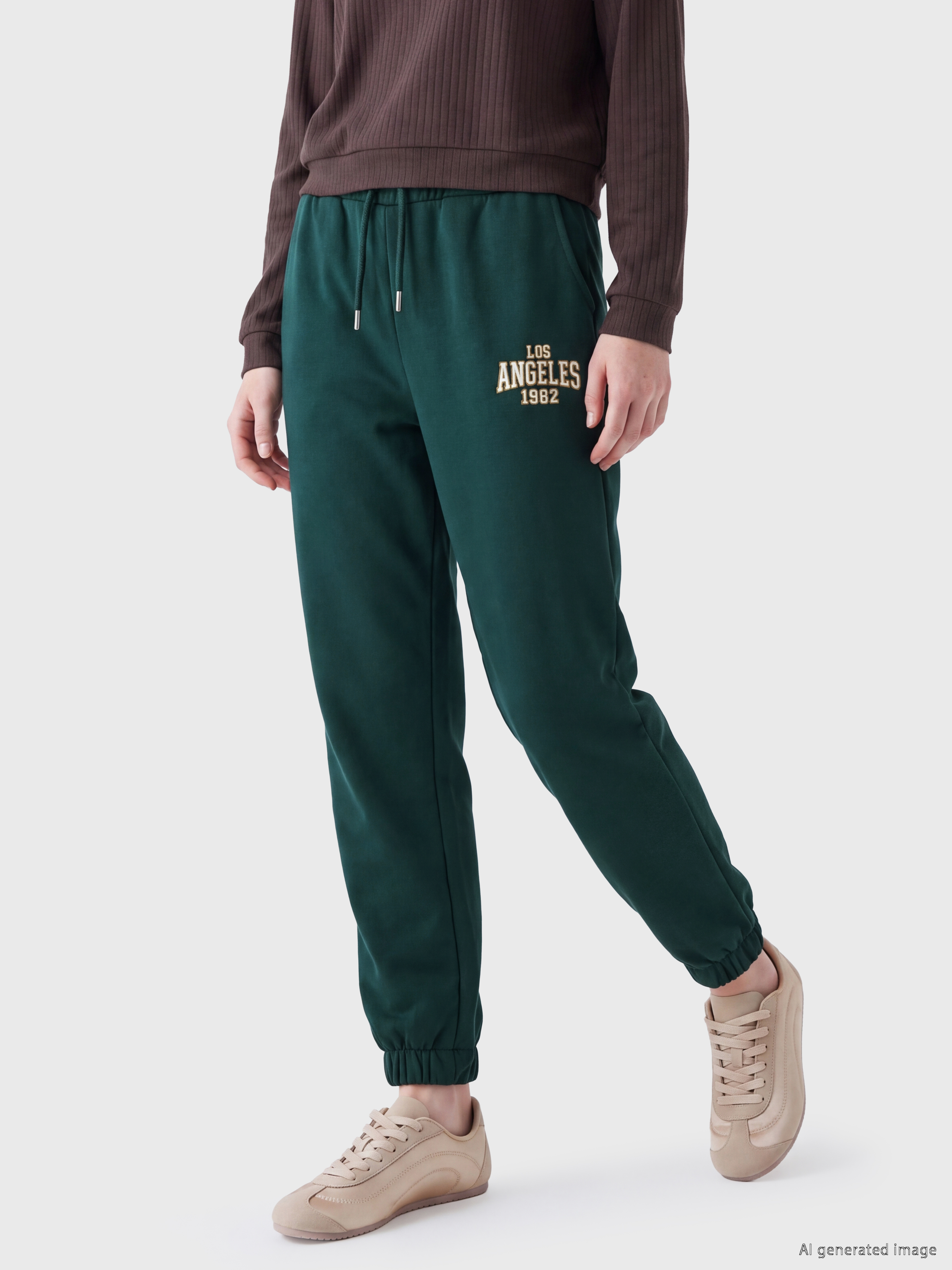 XSIDE Beli Lastikli Baskılı Kadın Jogger Eşofman Altı görsel 2