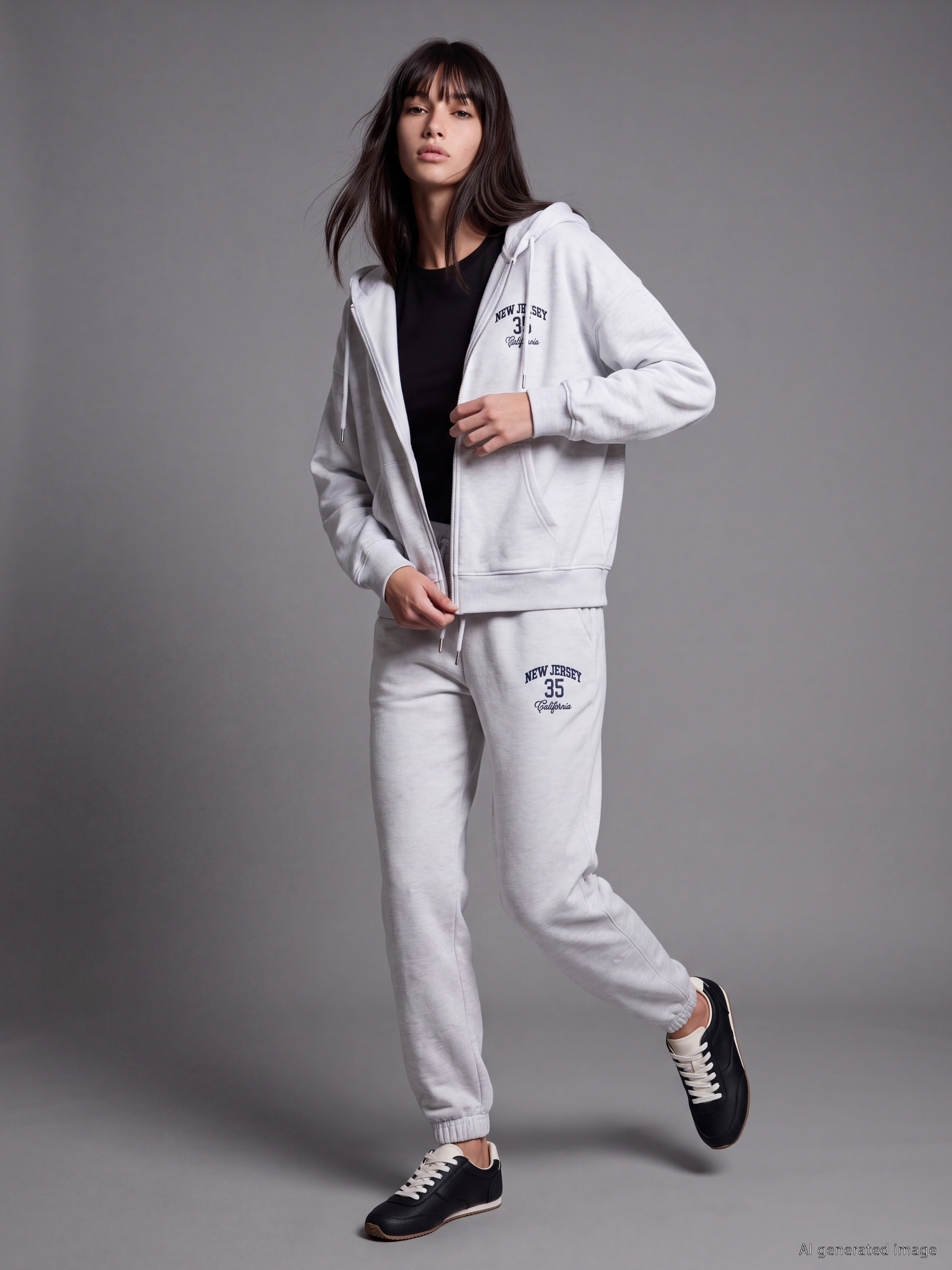 XSIDE Beli Lastikli Baskılı Kadın Jogger Eşofman Altı