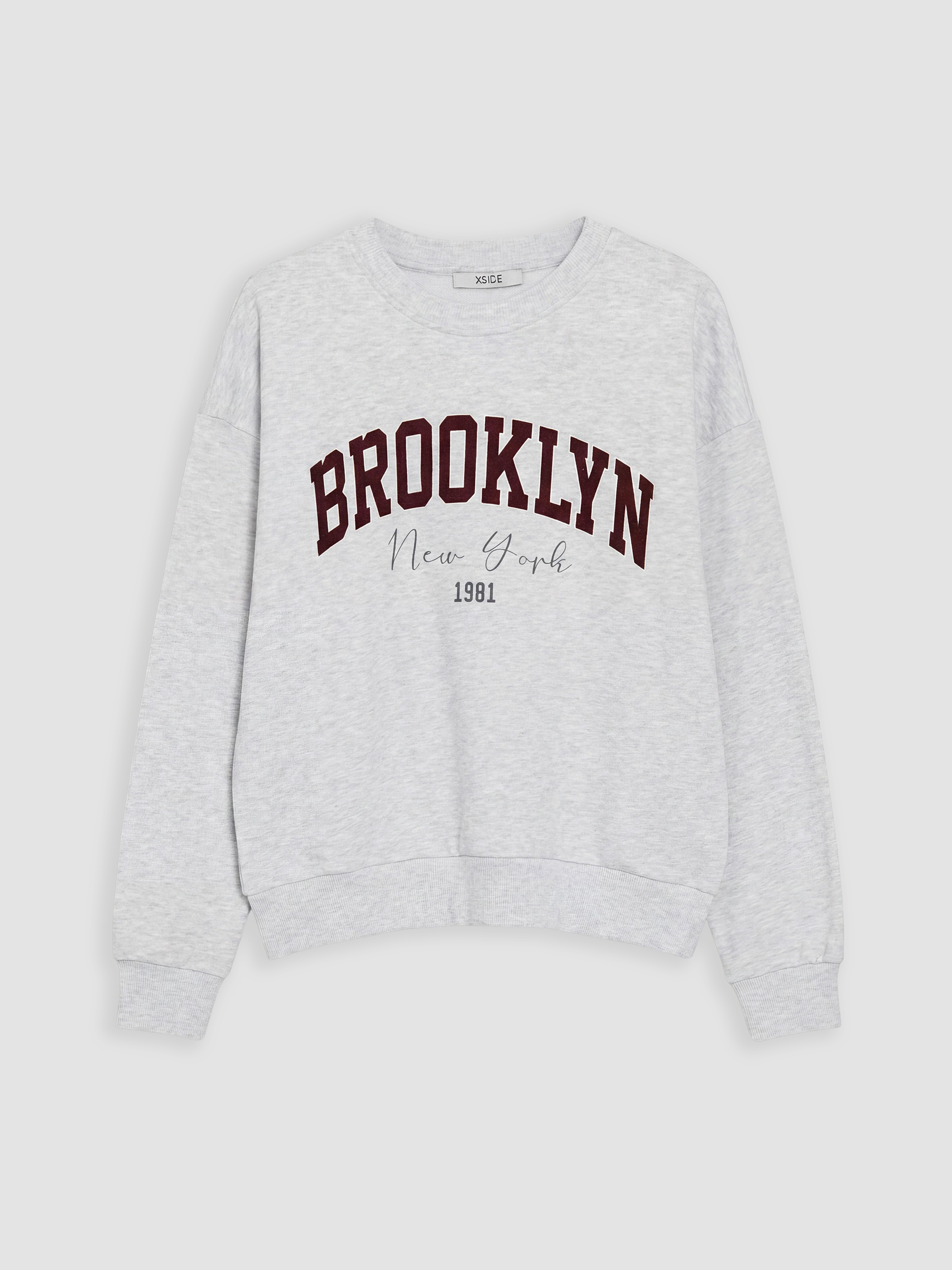 XSIDE Brooklyn Baskılı Oversize Kadın Sweatshirt görsel 5