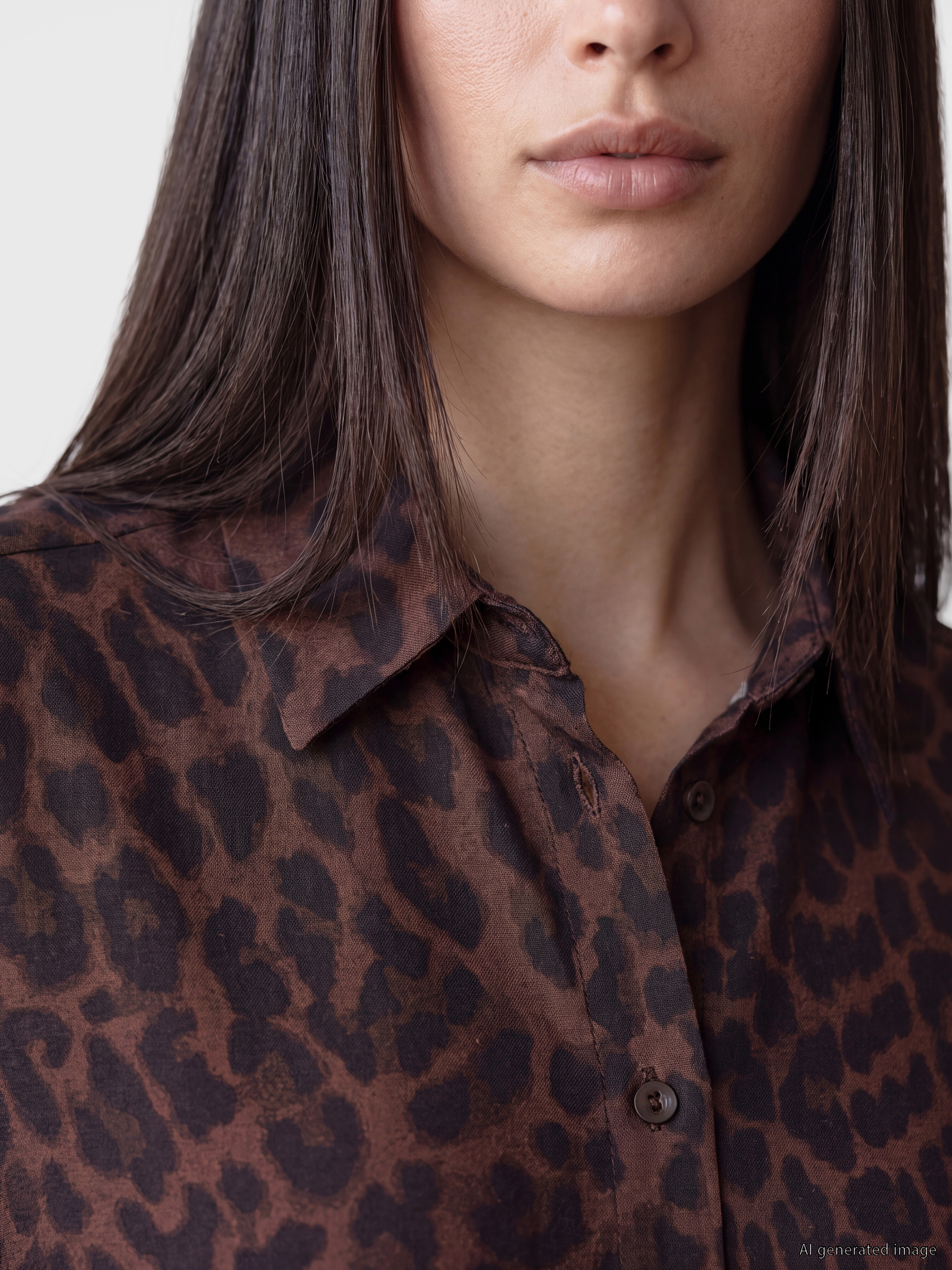 LCW EVERYDAY Leopar Desenli Kadın Gömlek görsel 3