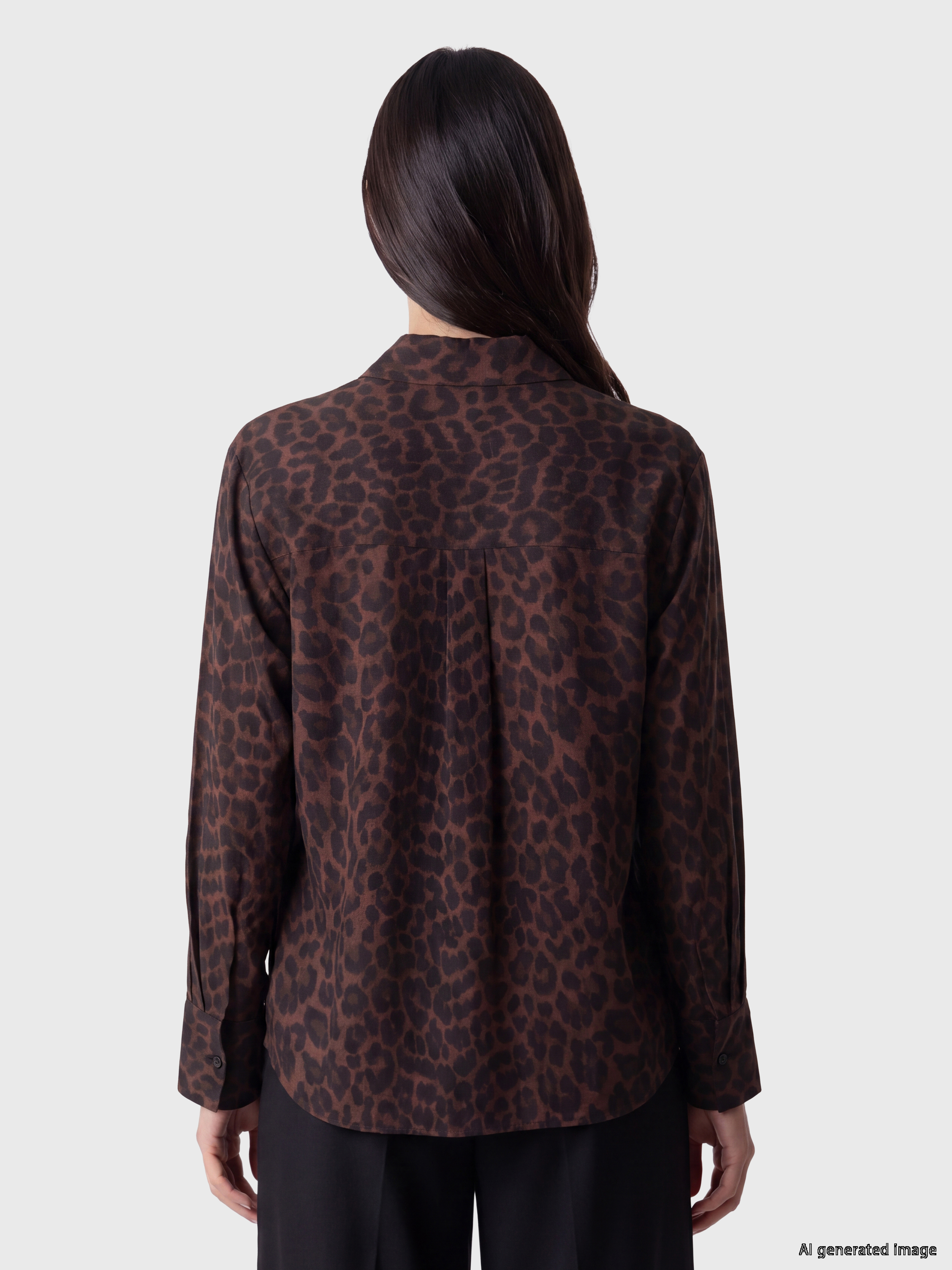 LCW EVERYDAY Leopar Desenli Kadın Gömlek görsel 4