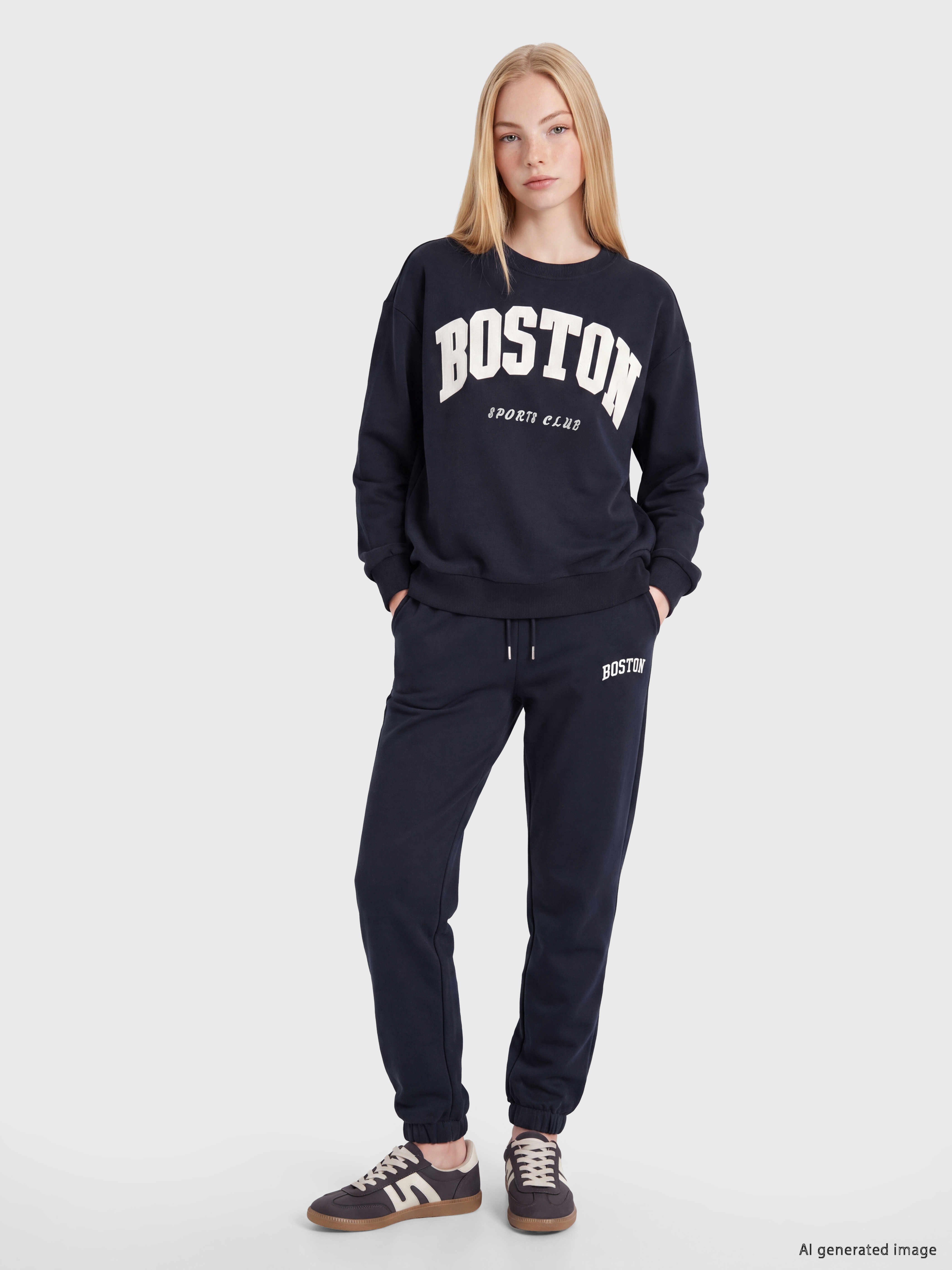 XSIDE Nakışlı Oversize Kadın Sweatshirt görsel 2