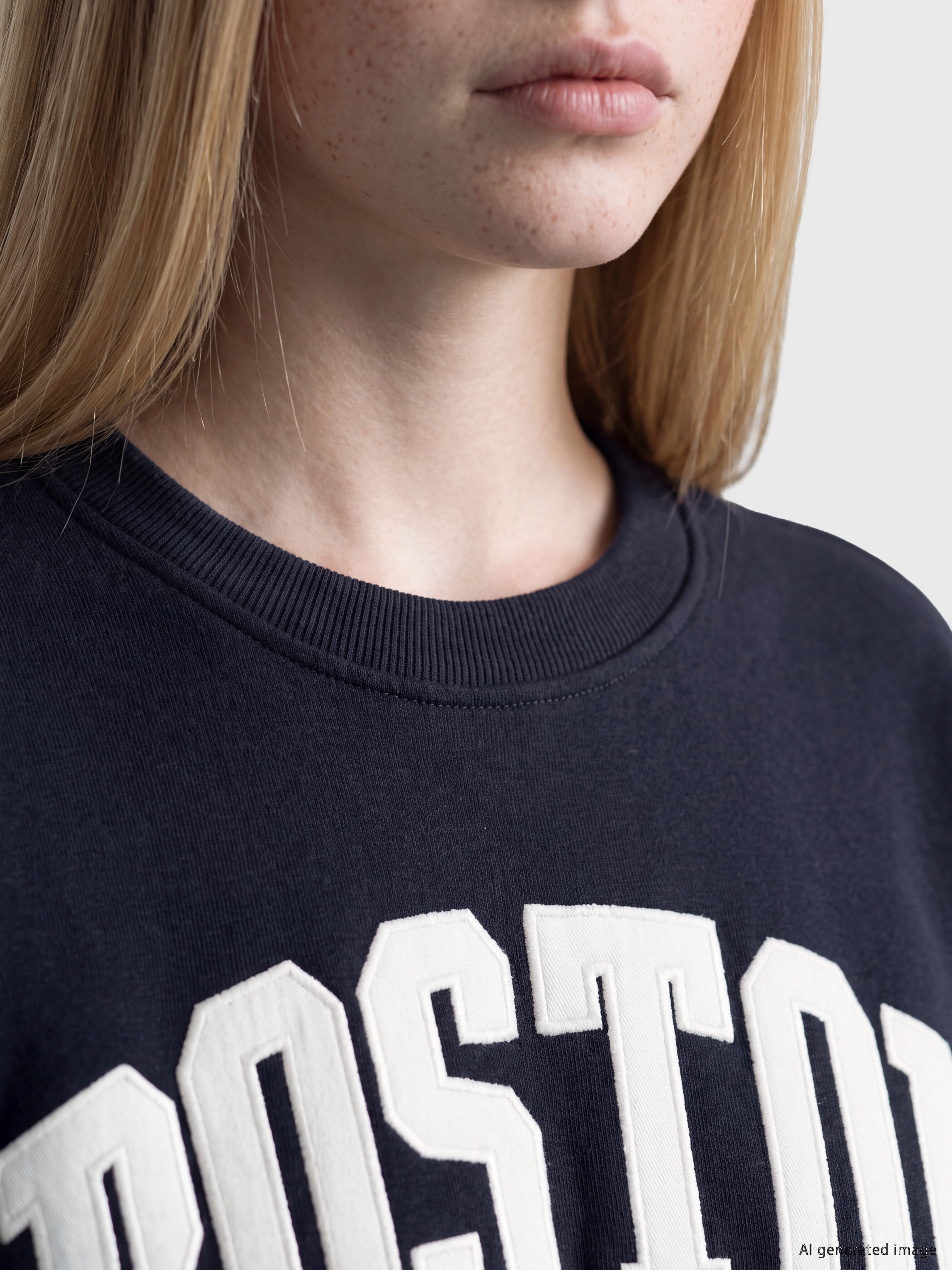 XSIDE Nakışlı Oversize Kadın Sweatshirt görsel 3
