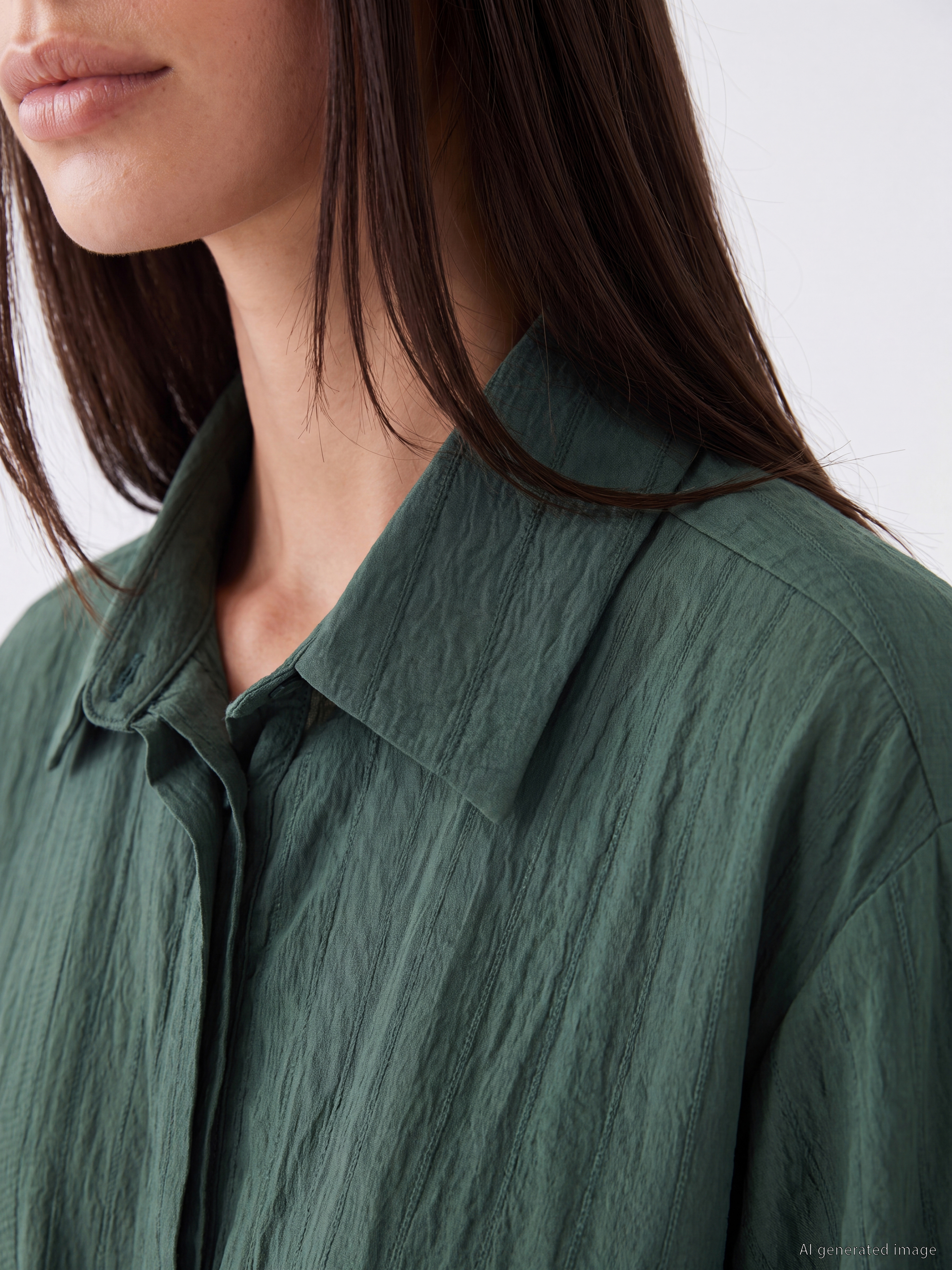 LCW EVERYDAY Çizgili Bağcıklı Oversize Kadın Gömlek görsel 3
