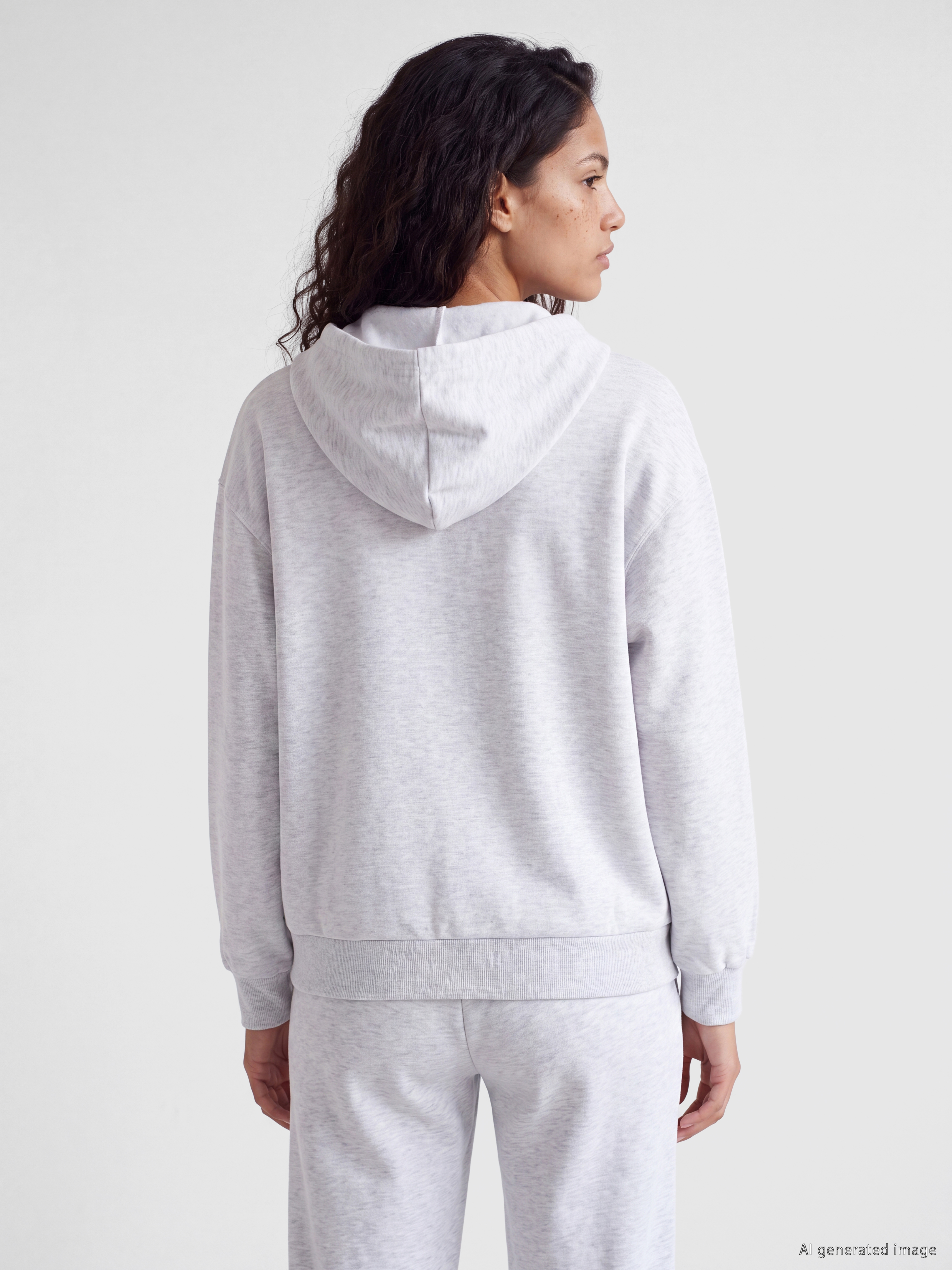 XSIDE Baskılı Kadın Kalın Fermuarlı Sweatshirt görsel 4