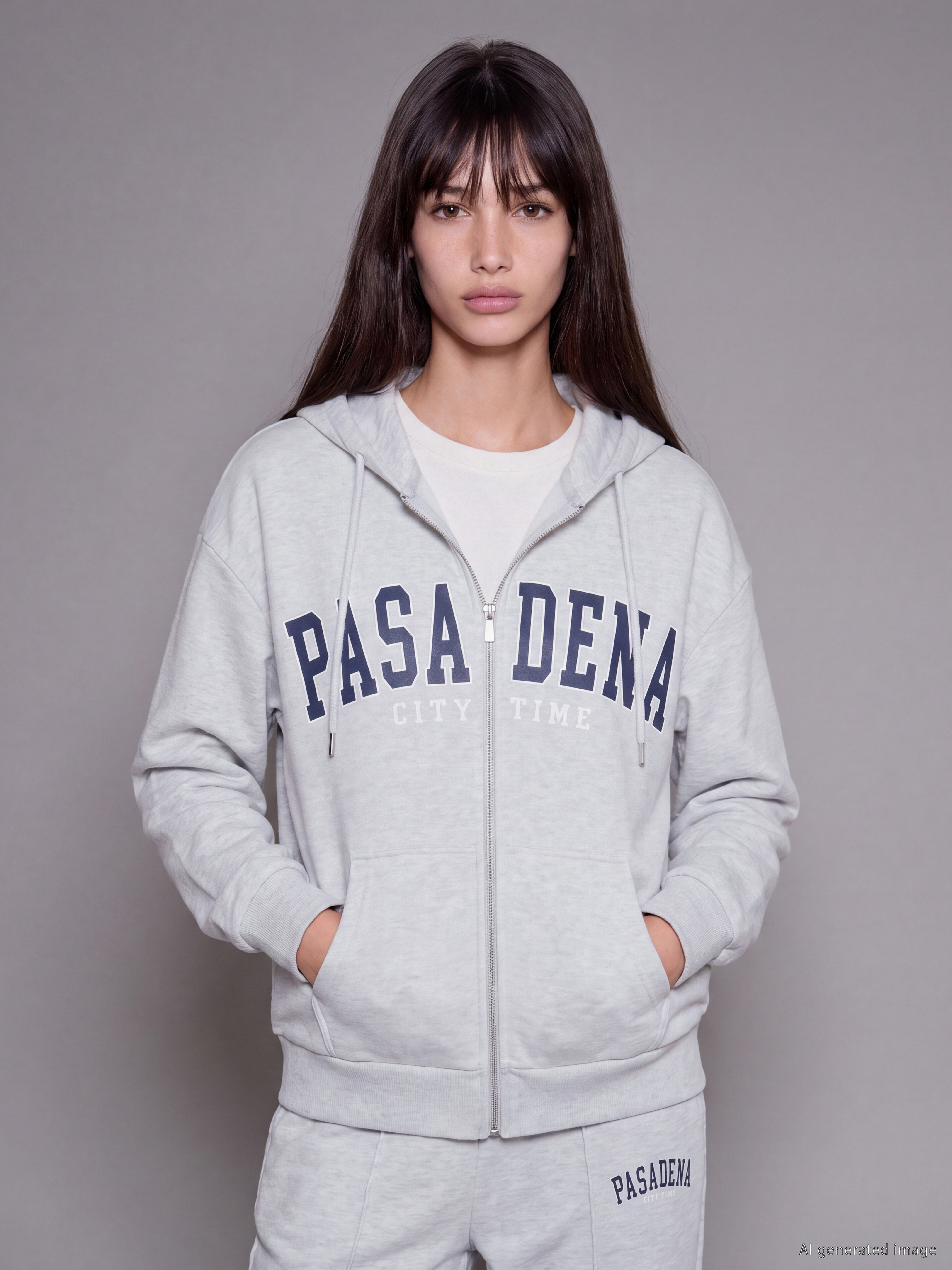 XSIDE Baskılı Kadın Kalın Fermuarlı Sweatshirt