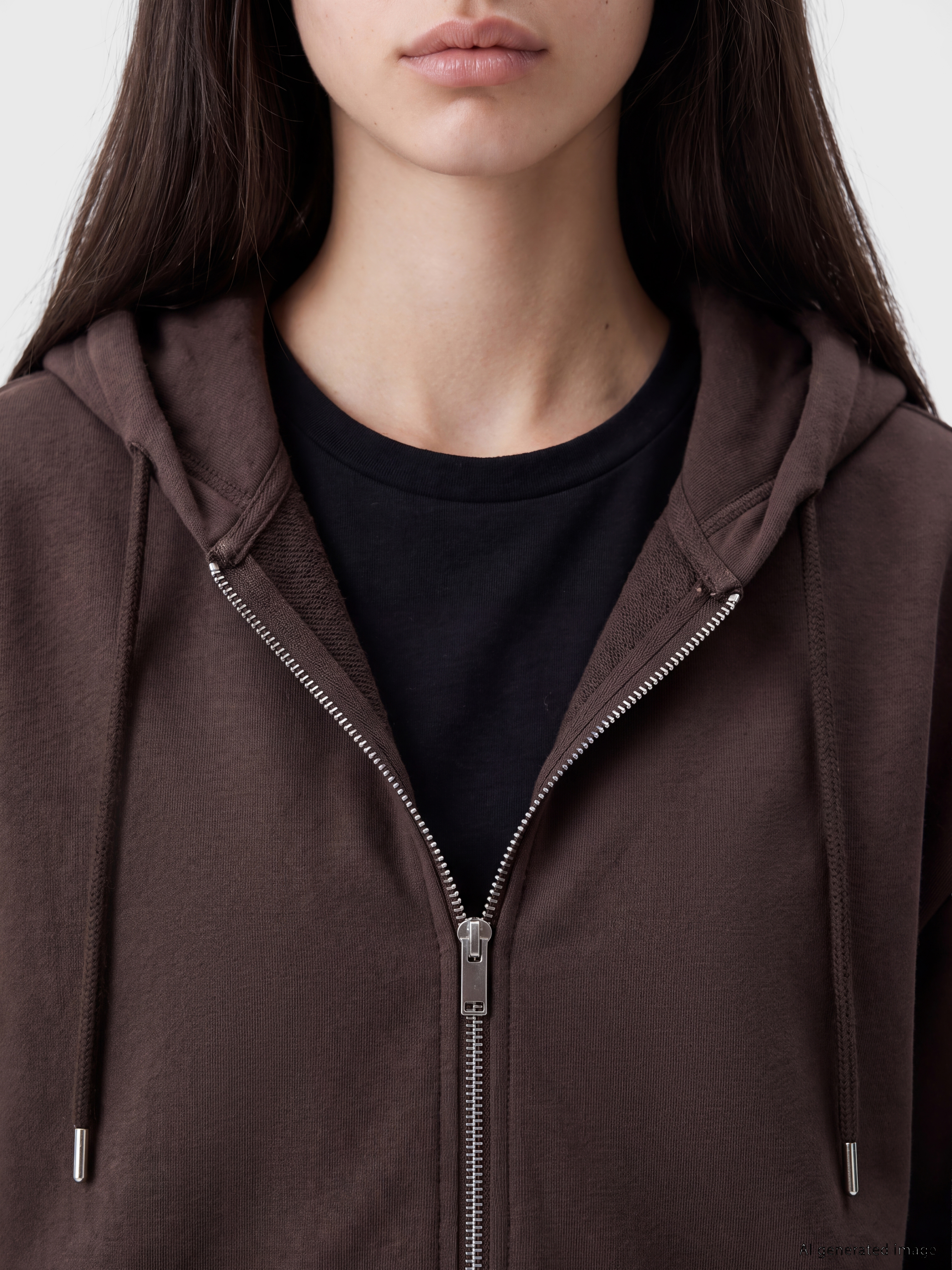 XSIDE Oversize Kadın Kalın Fermuarlı Sweatshirt görsel 3