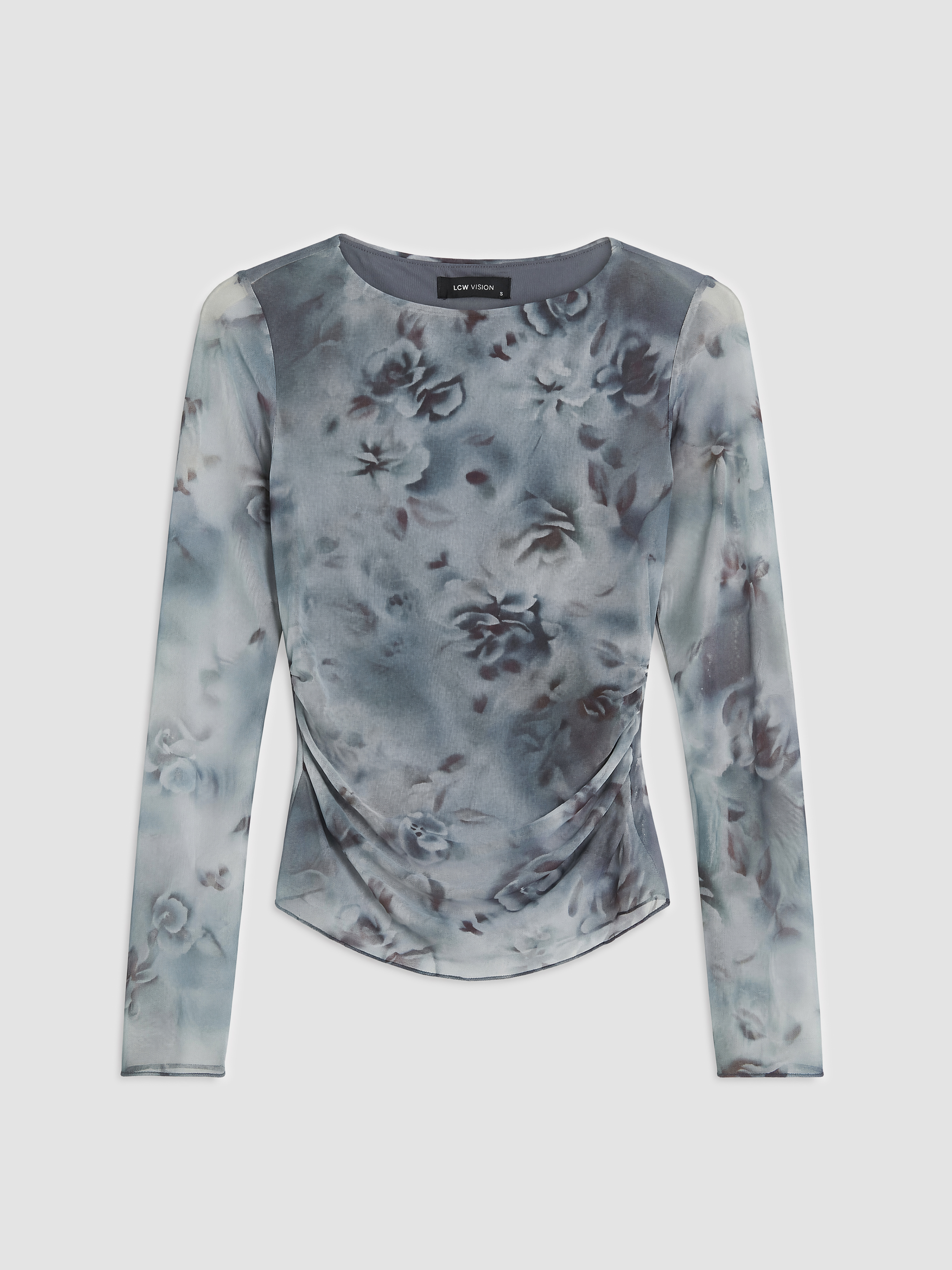 LCW Vision Batik Desenli Büzgülü Bluz görsel 5