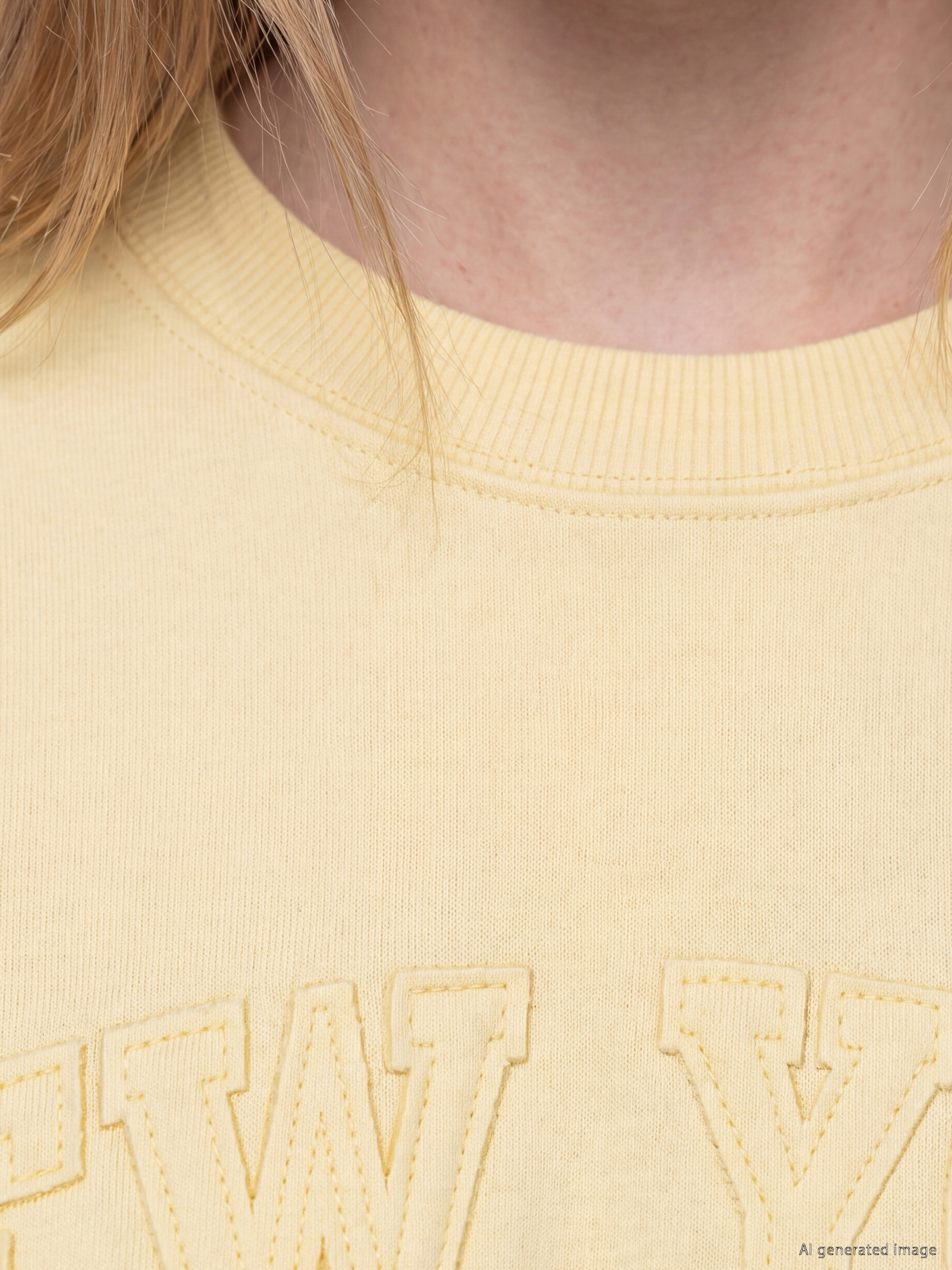 XSIDE Bisiklet Yaka Oversize Kadın Kalın Sweatshirt görsel 3