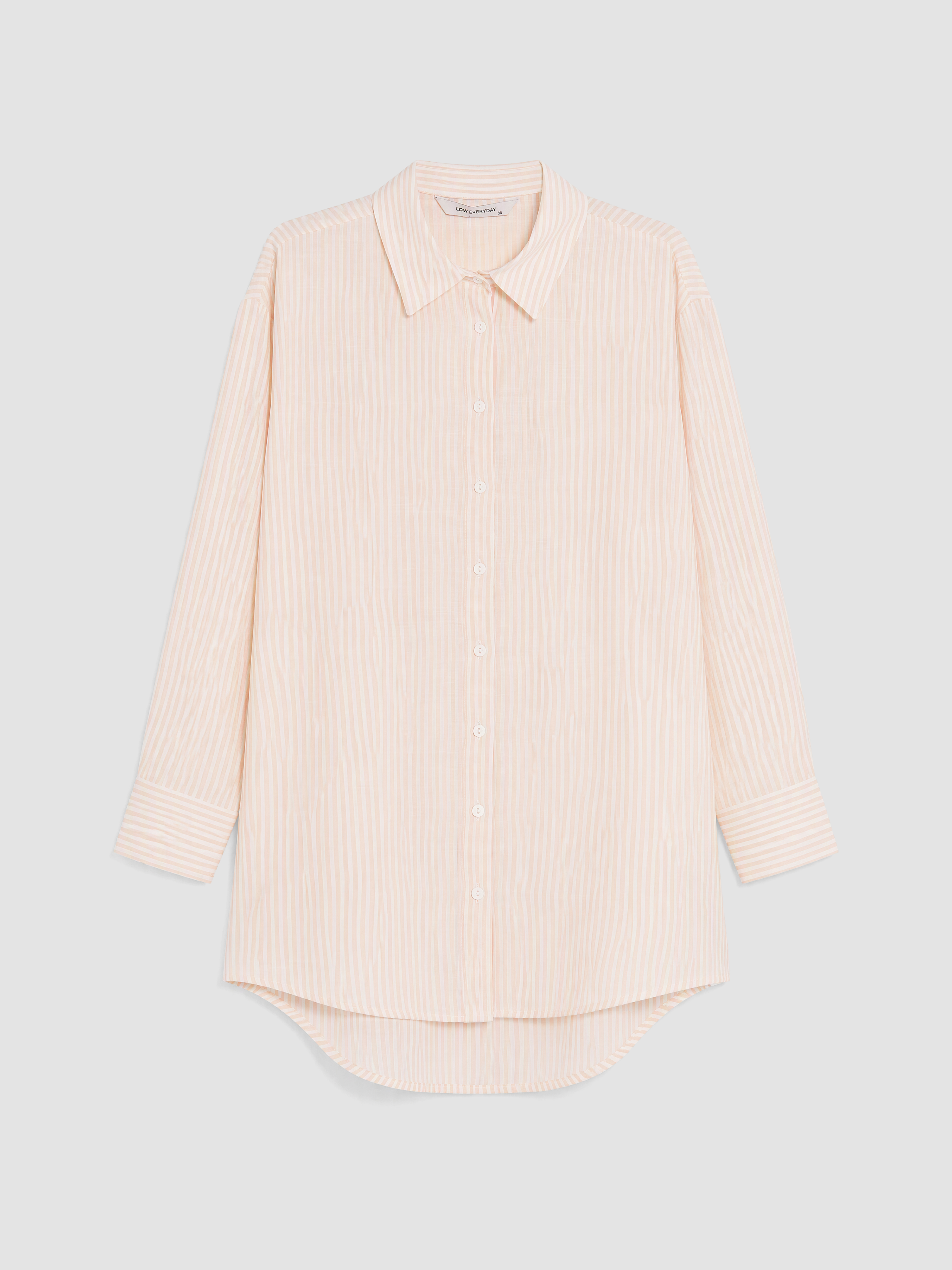 LCW EVERYDAY Çizgili Poplin Kadın Gömlek Tunik görsel 5