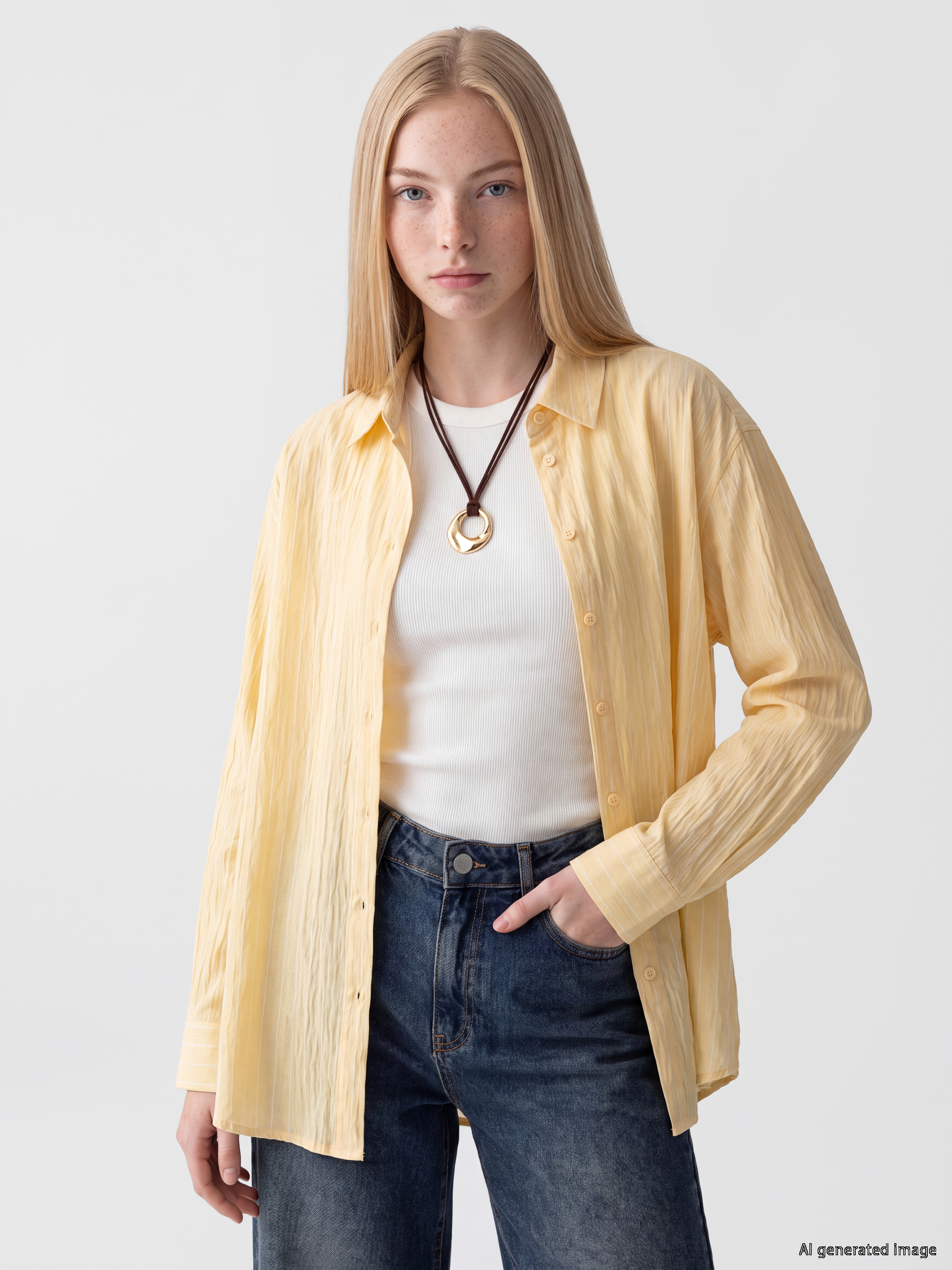 XSIDE Çizgili Oversize Kadın Gömlek