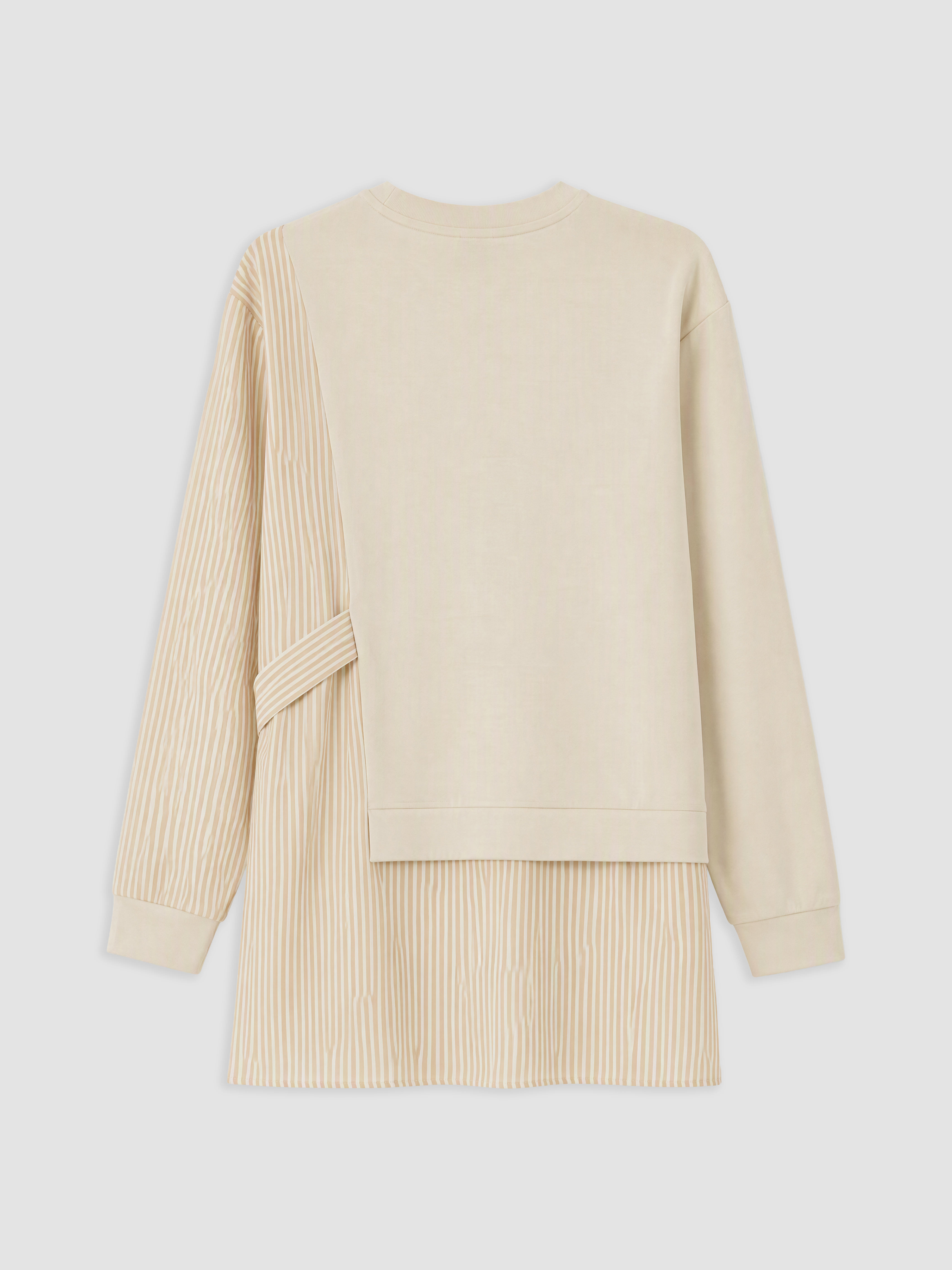 LCW Modest Çizgili Soft Touch Kadın Sweatshirt Tunik görsel 6