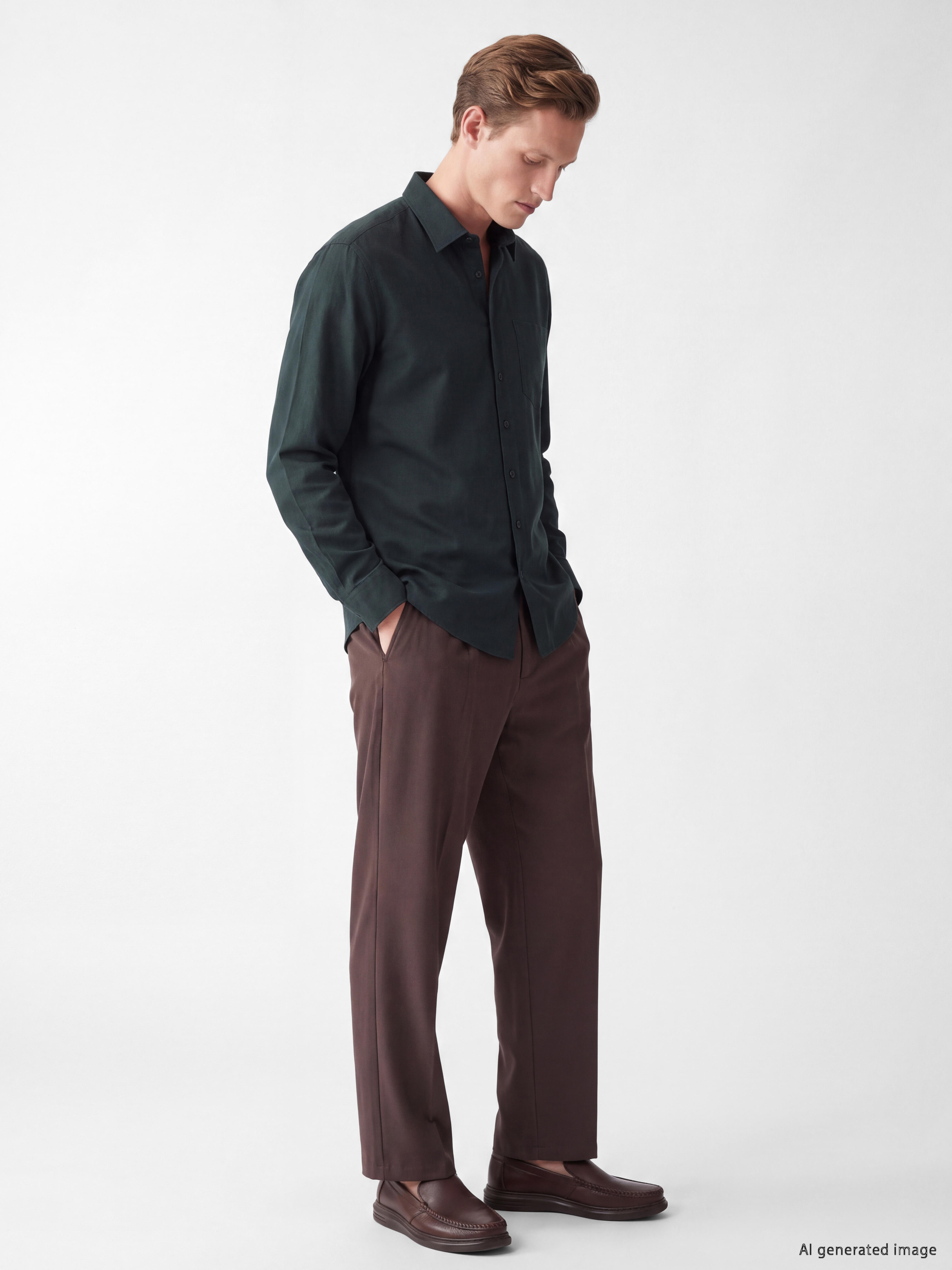 SOUTHBLUE Regular Fit Gabardin Erkek Gömlek görsel 2