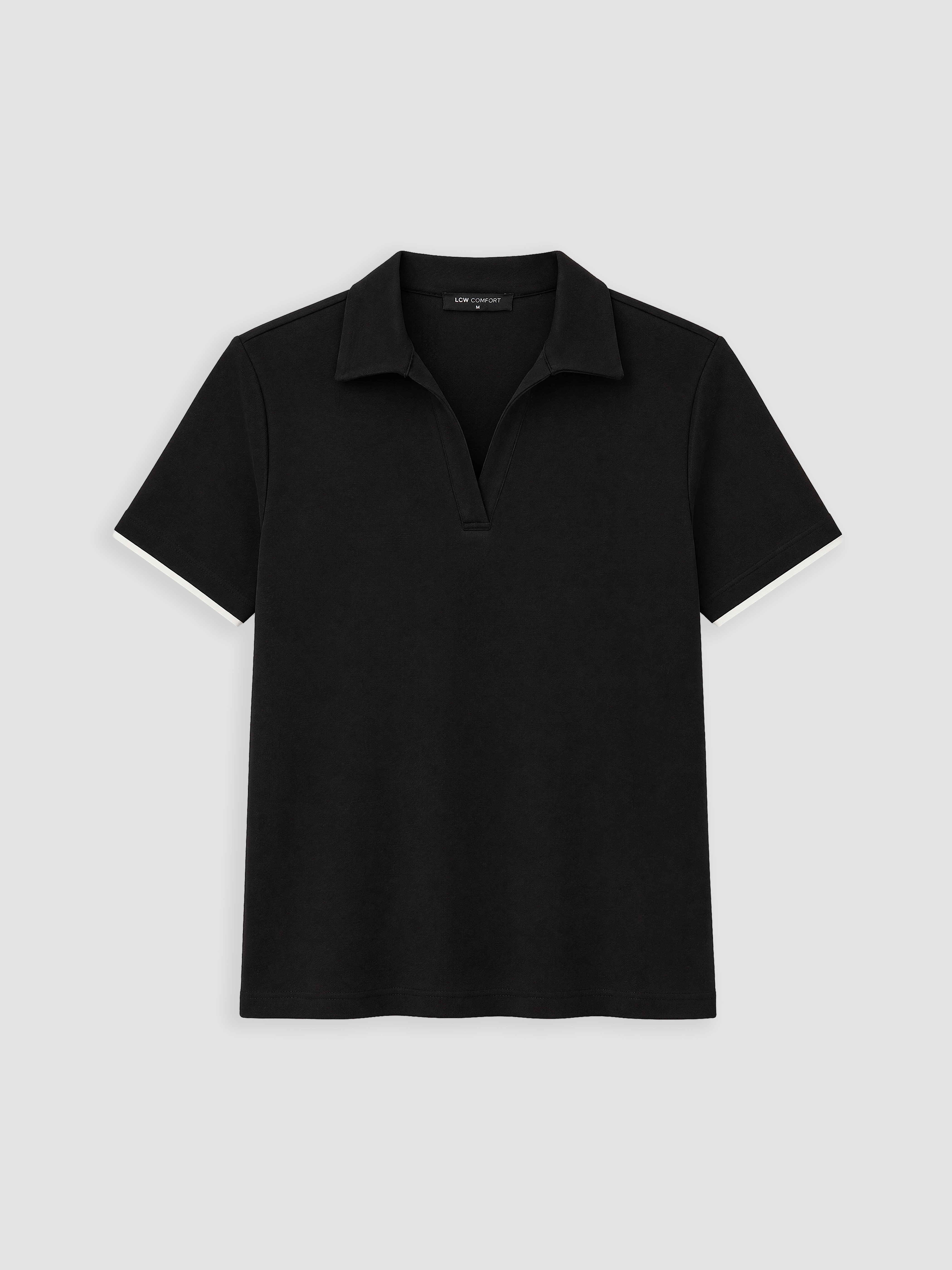 LCW Comfort Polo Yaka Soft Touch Kadın Tişört görsel 5