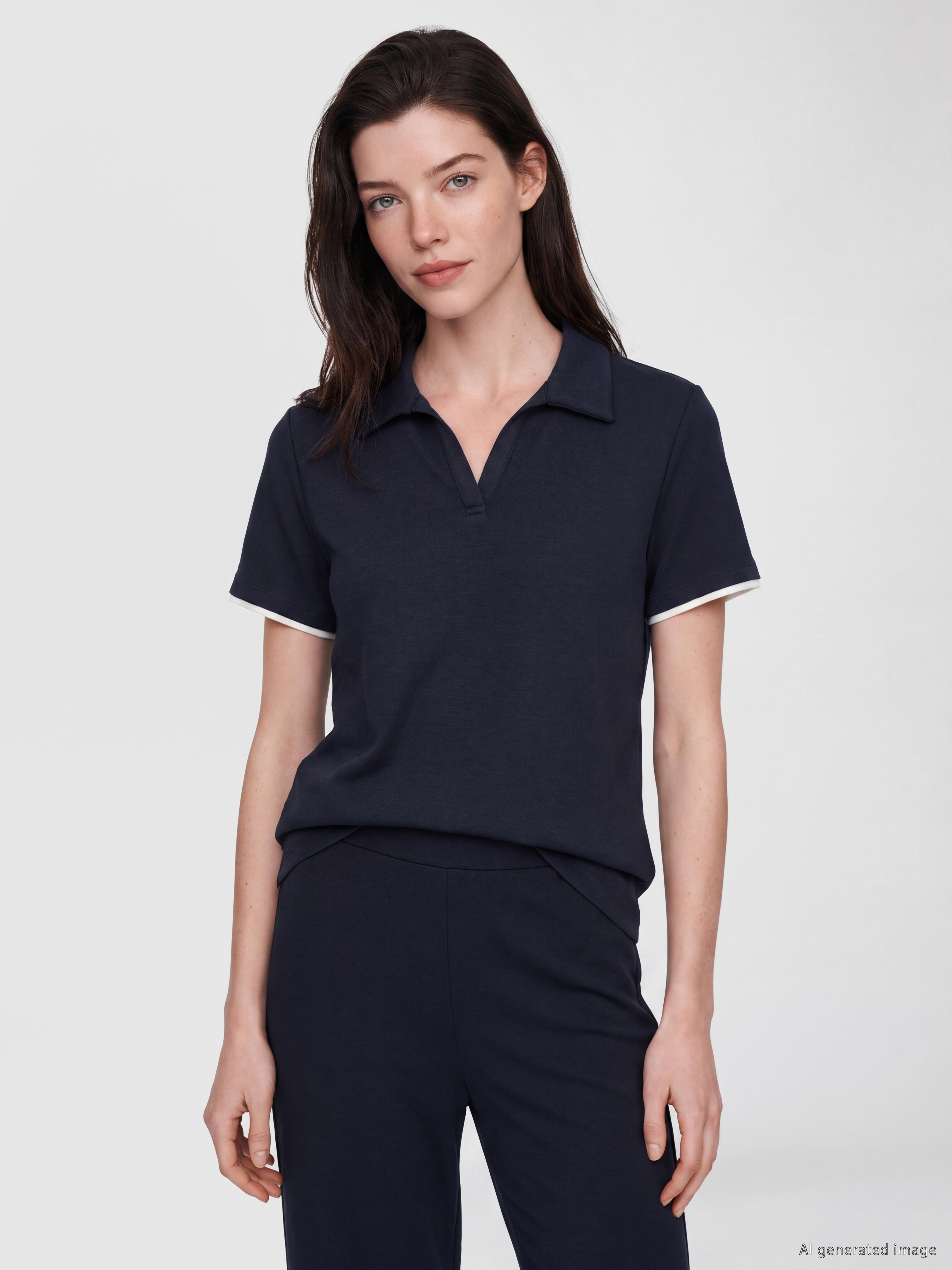 LCW Comfort Polo Yaka Soft Touch Kadın Tişört