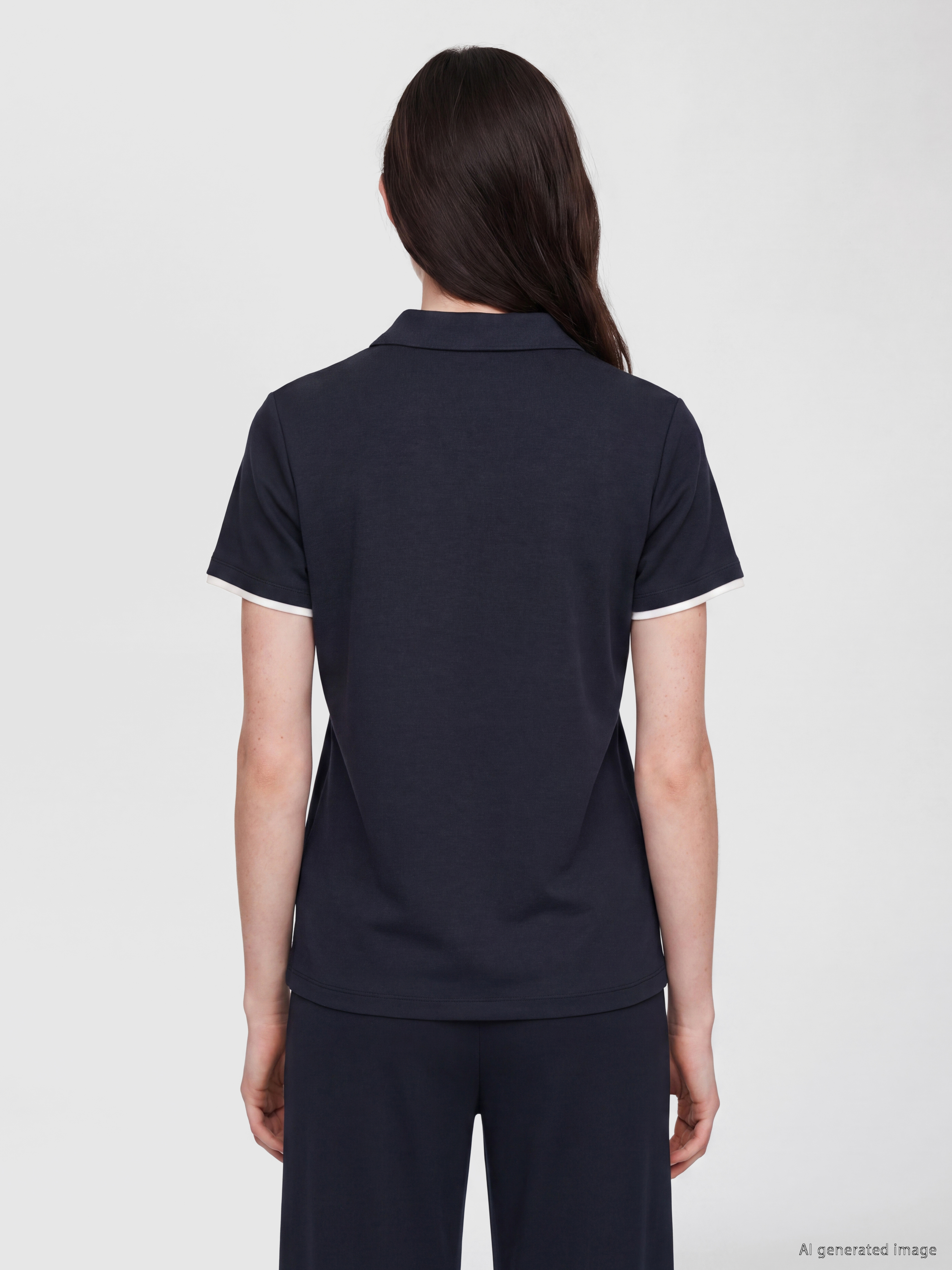LCW Comfort Polo Yaka Soft Touch Kadın Tişört görsel 4
