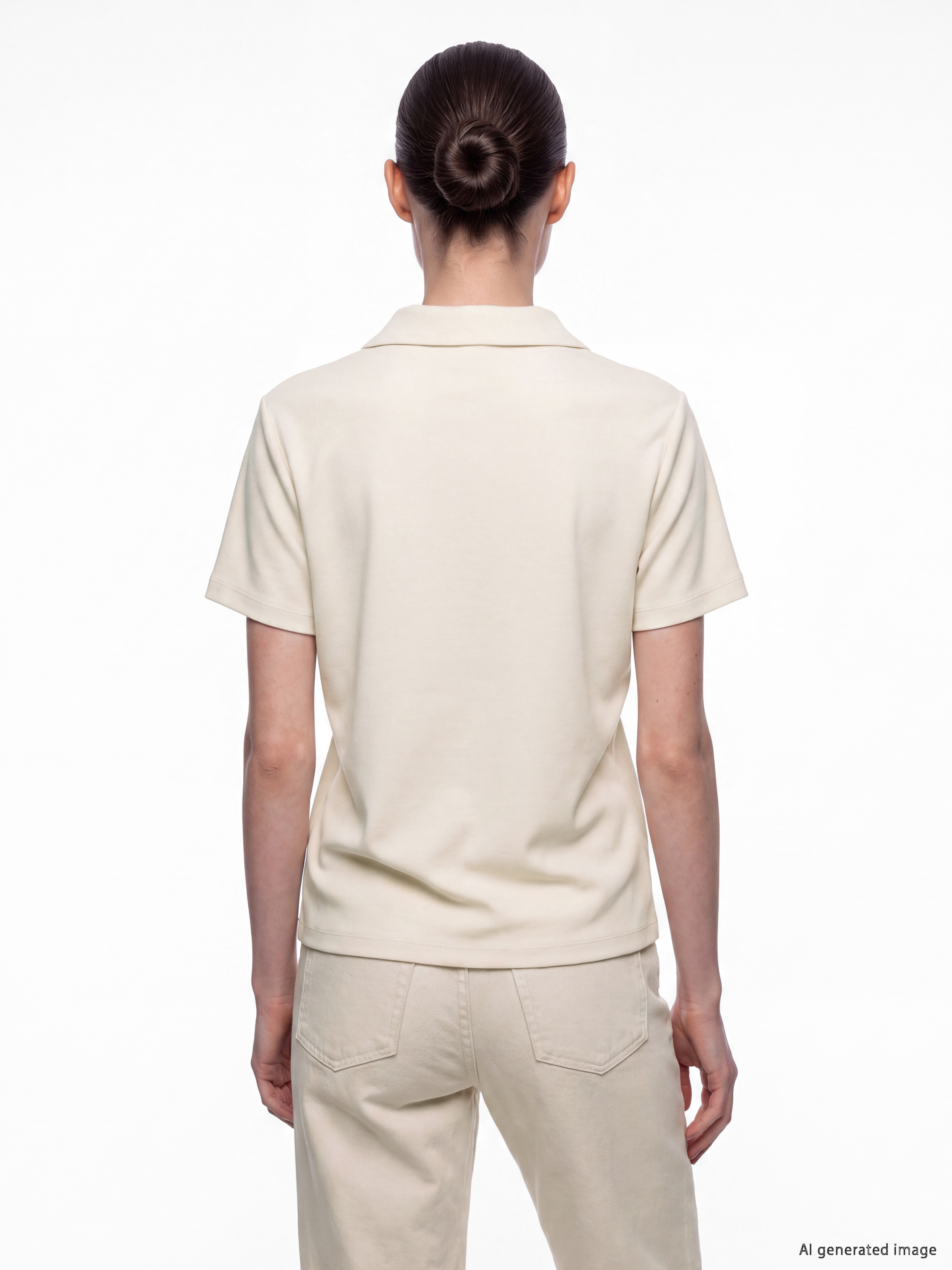 LCW Comfort Polo Yaka Soft Touch Kadın Tişört görsel 4