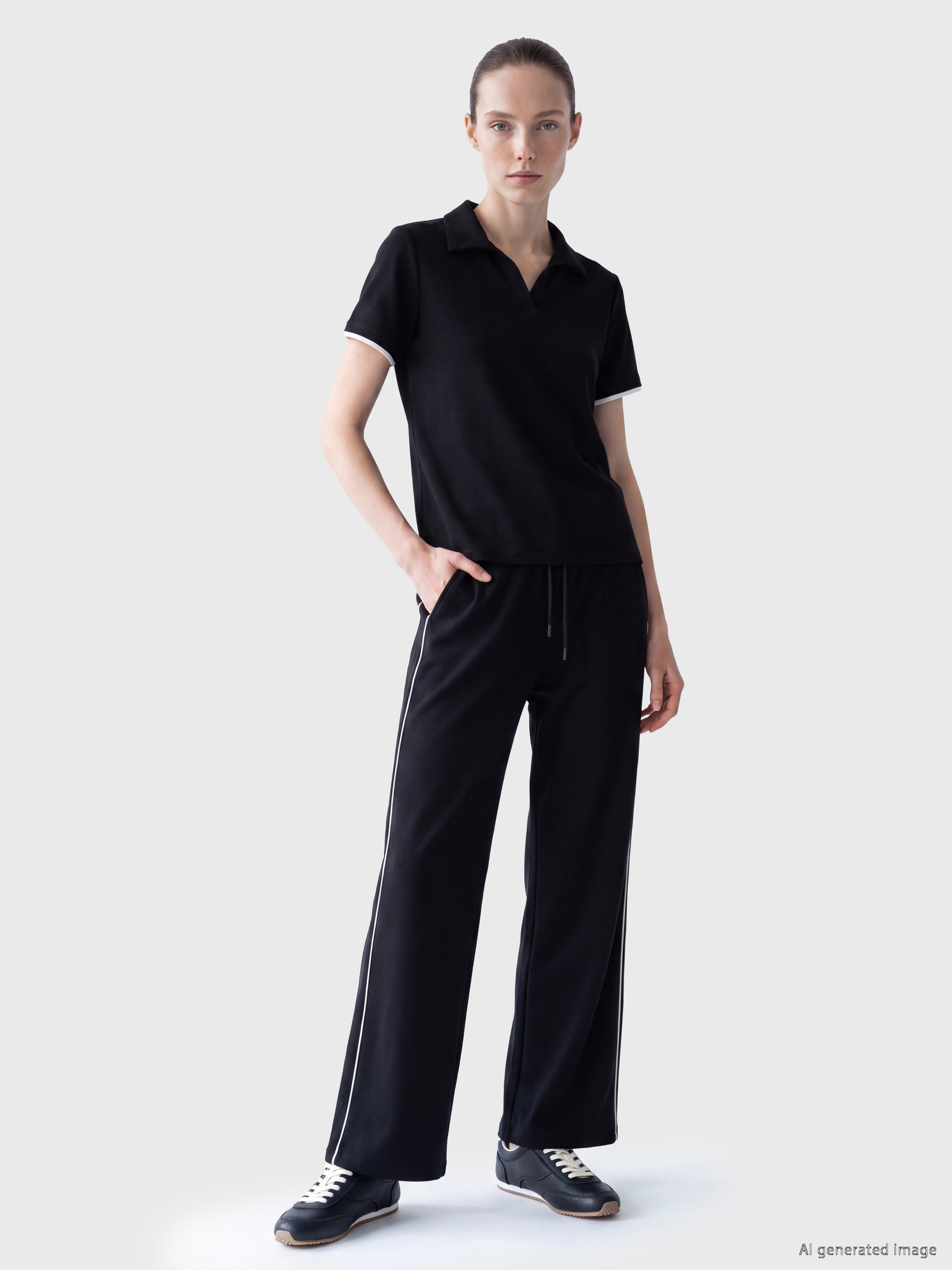 LCW Comfort Polo Yaka Soft Touch Kadın Tişört görsel 2