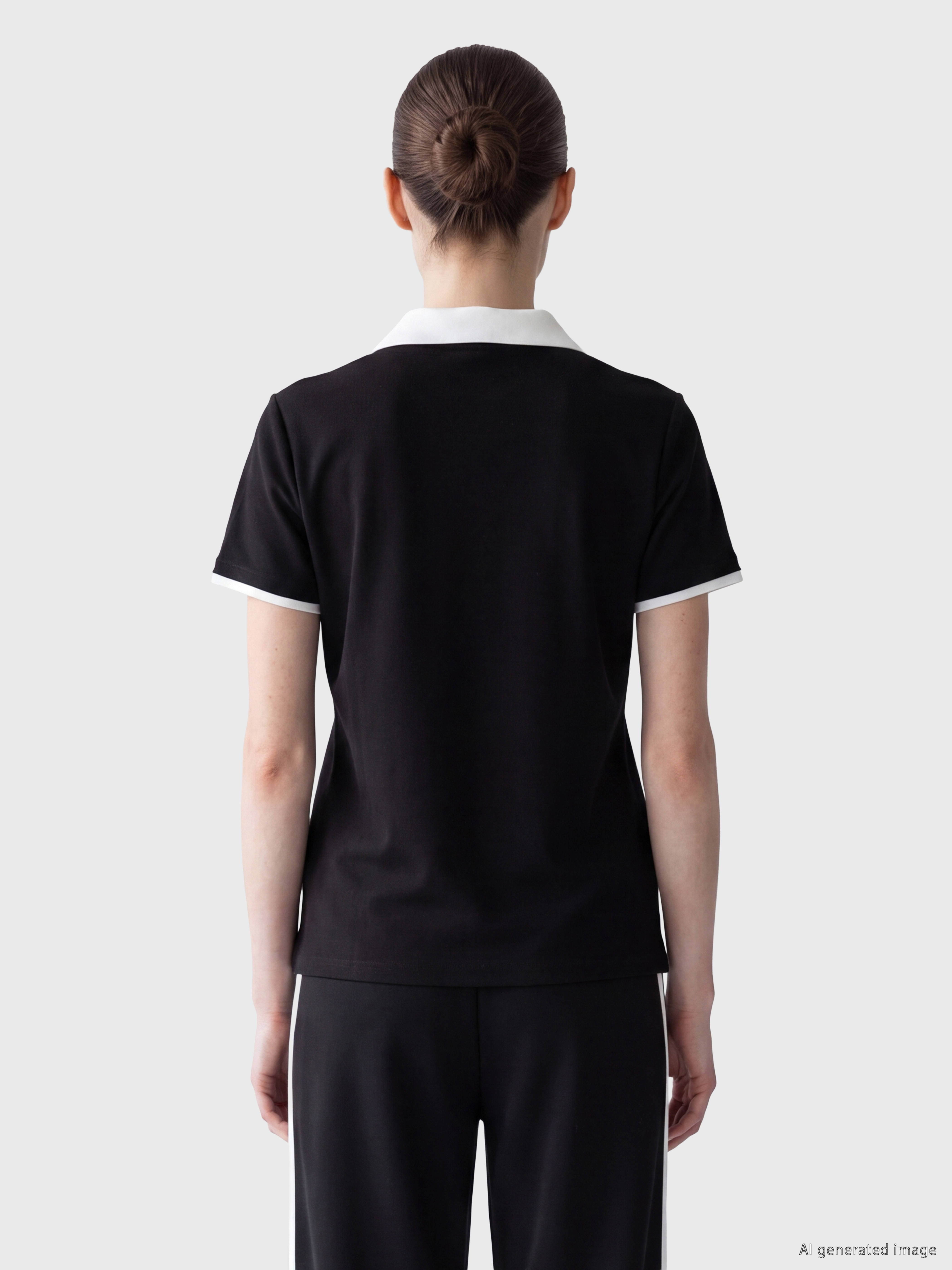LCW Comfort Polo Yaka Soft Touch Kadın Tişört görsel 4