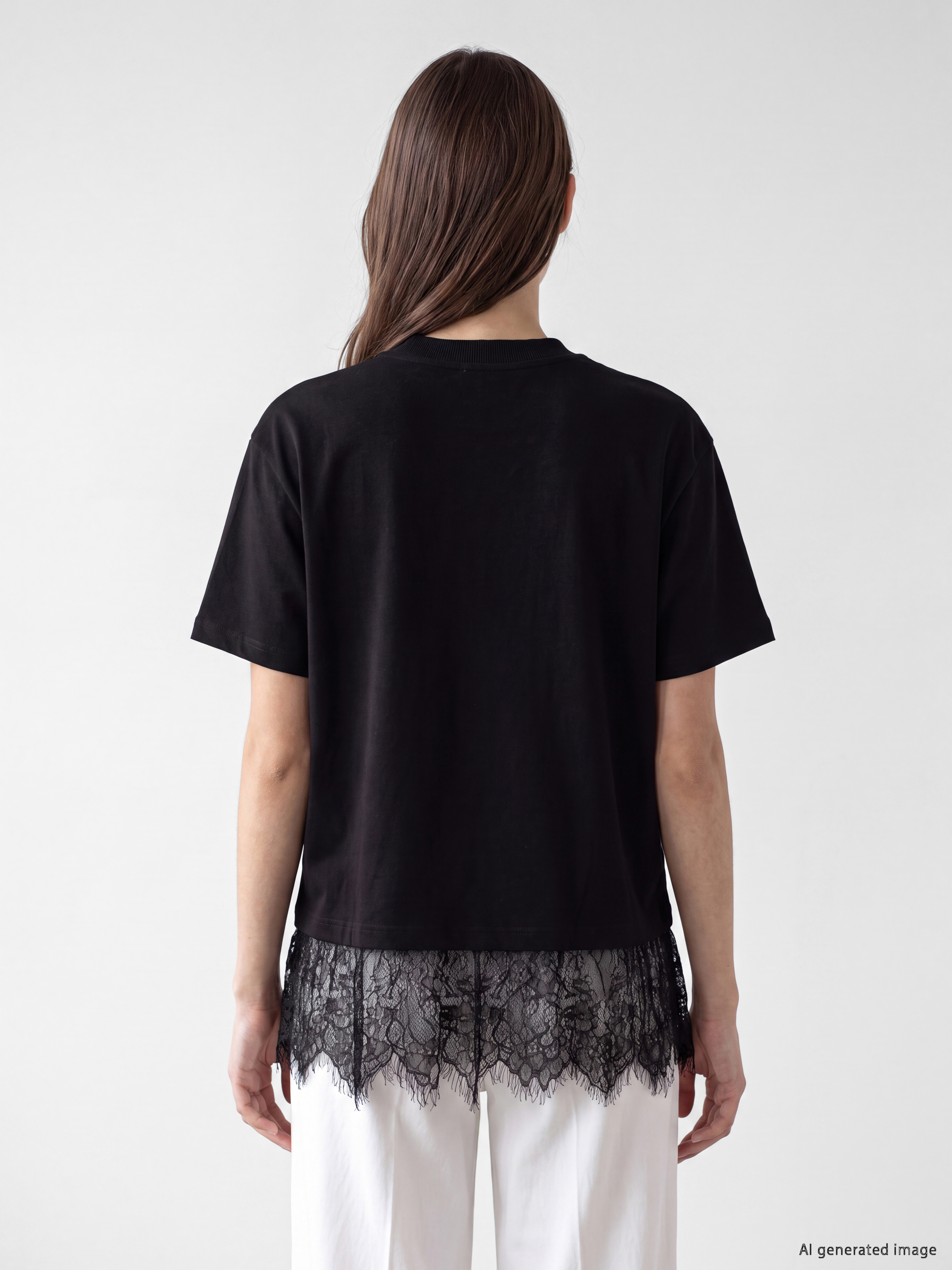 LCW Modest Bisiklet Yaka Dantelli Bluz görsel 4