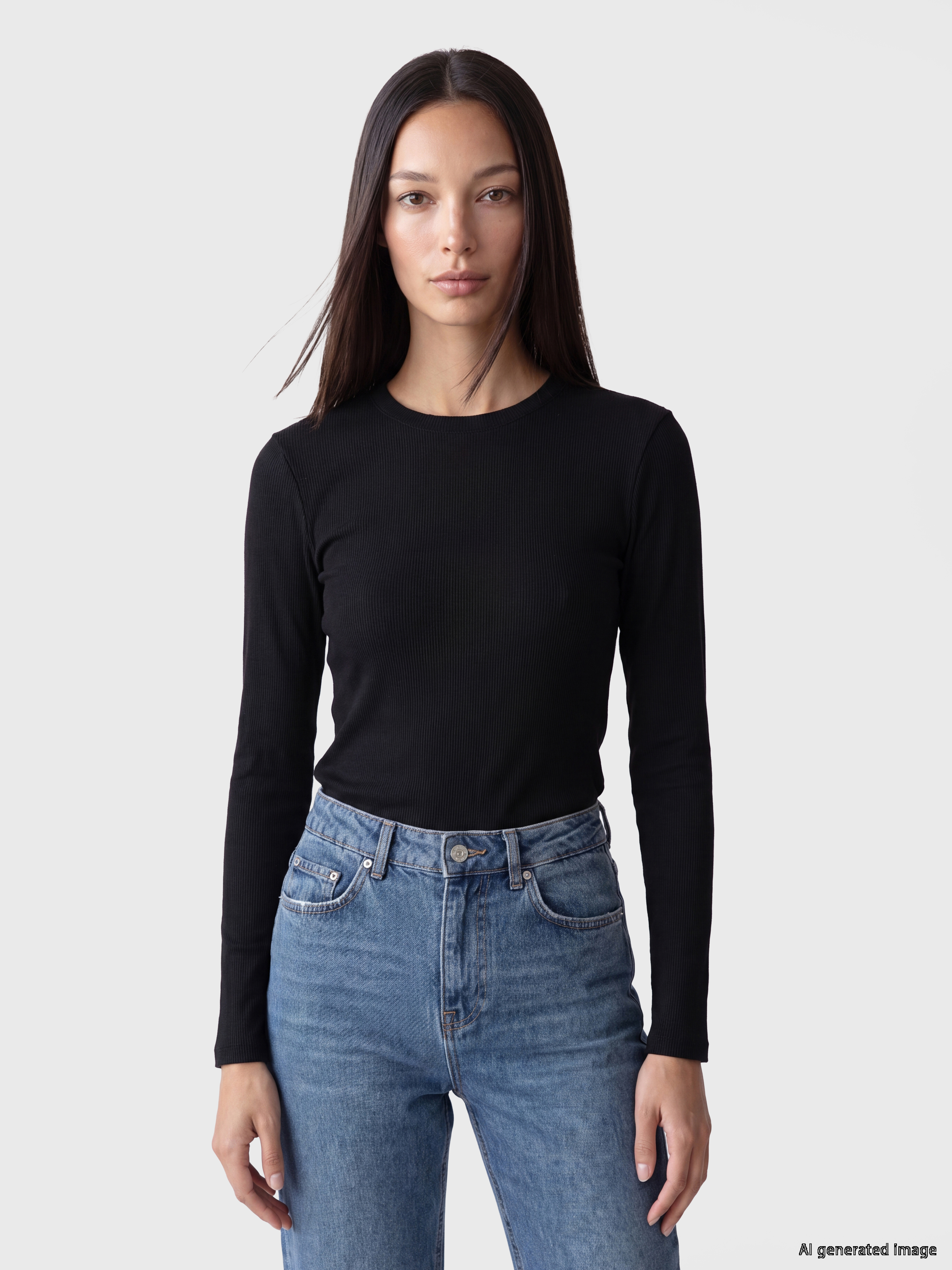 LCW EVERYDAY Fitilli Bisiklet Yaka Uzun Kollu Kadın Body