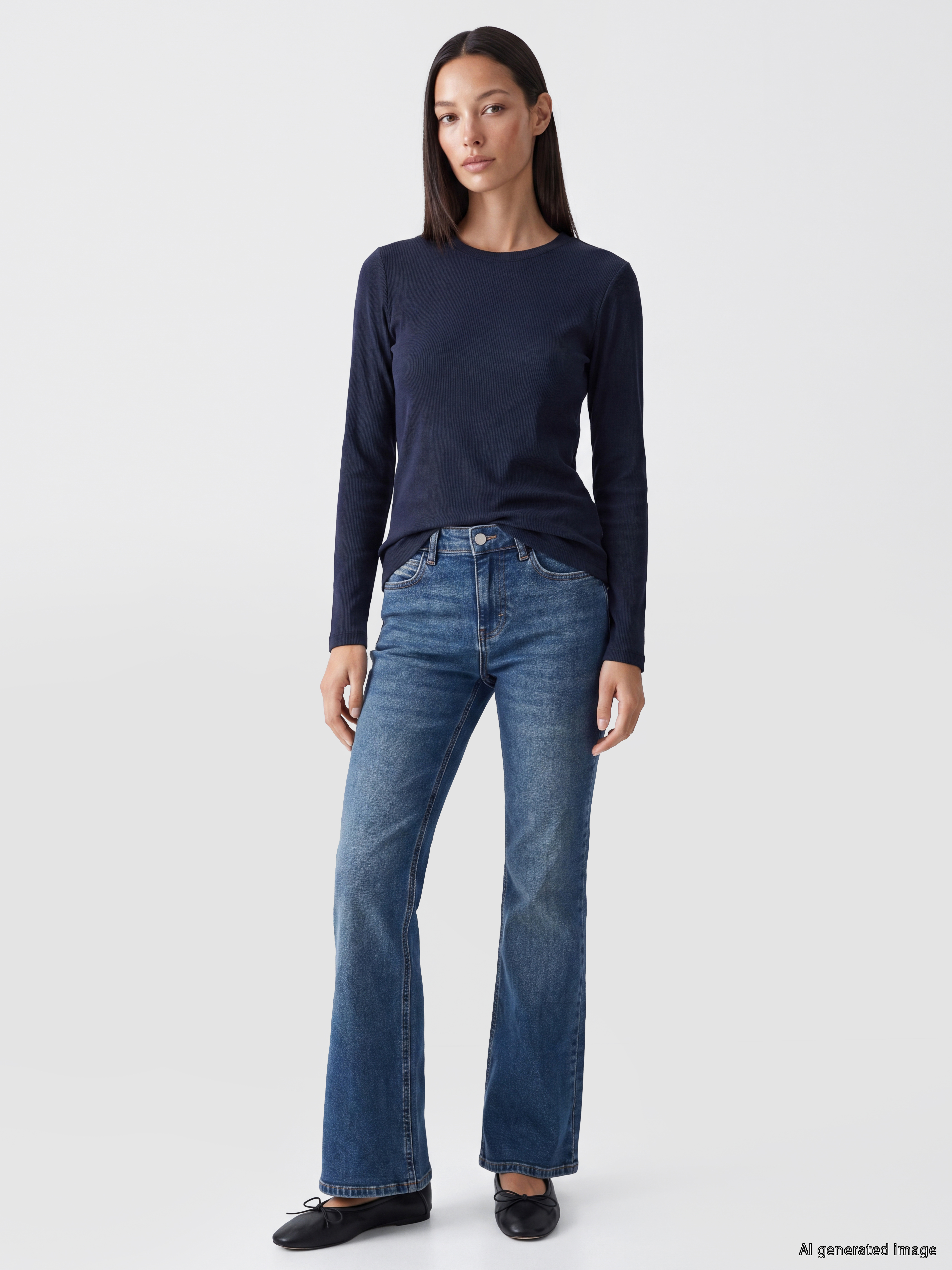 LCW EVERYDAY Bisiklet Yaka Kadın Fitilli Body görsel 2