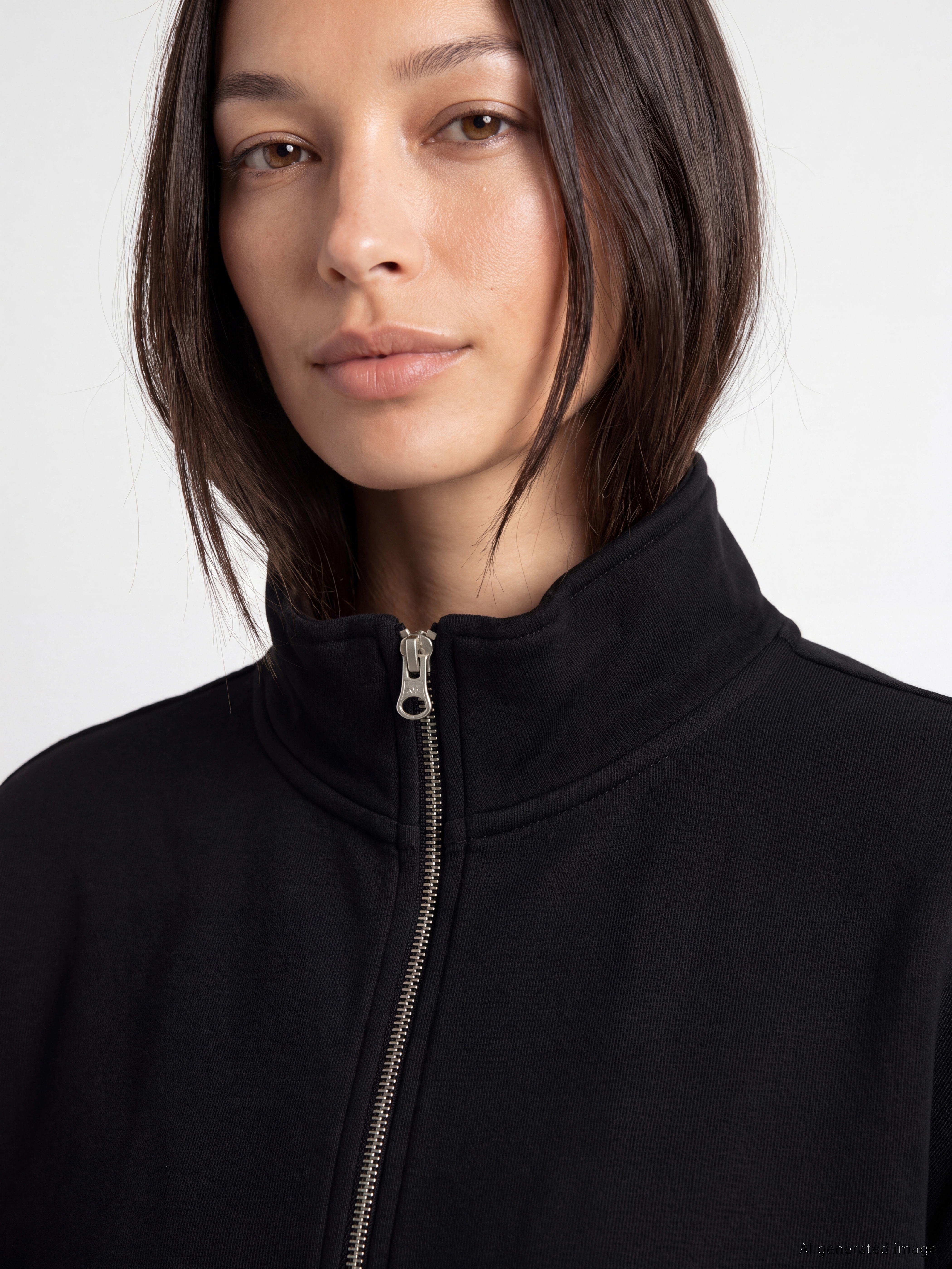LCW EVERYDAY Oversize Kadın Kalın Fermuarlı Sweatshirt görsel 3