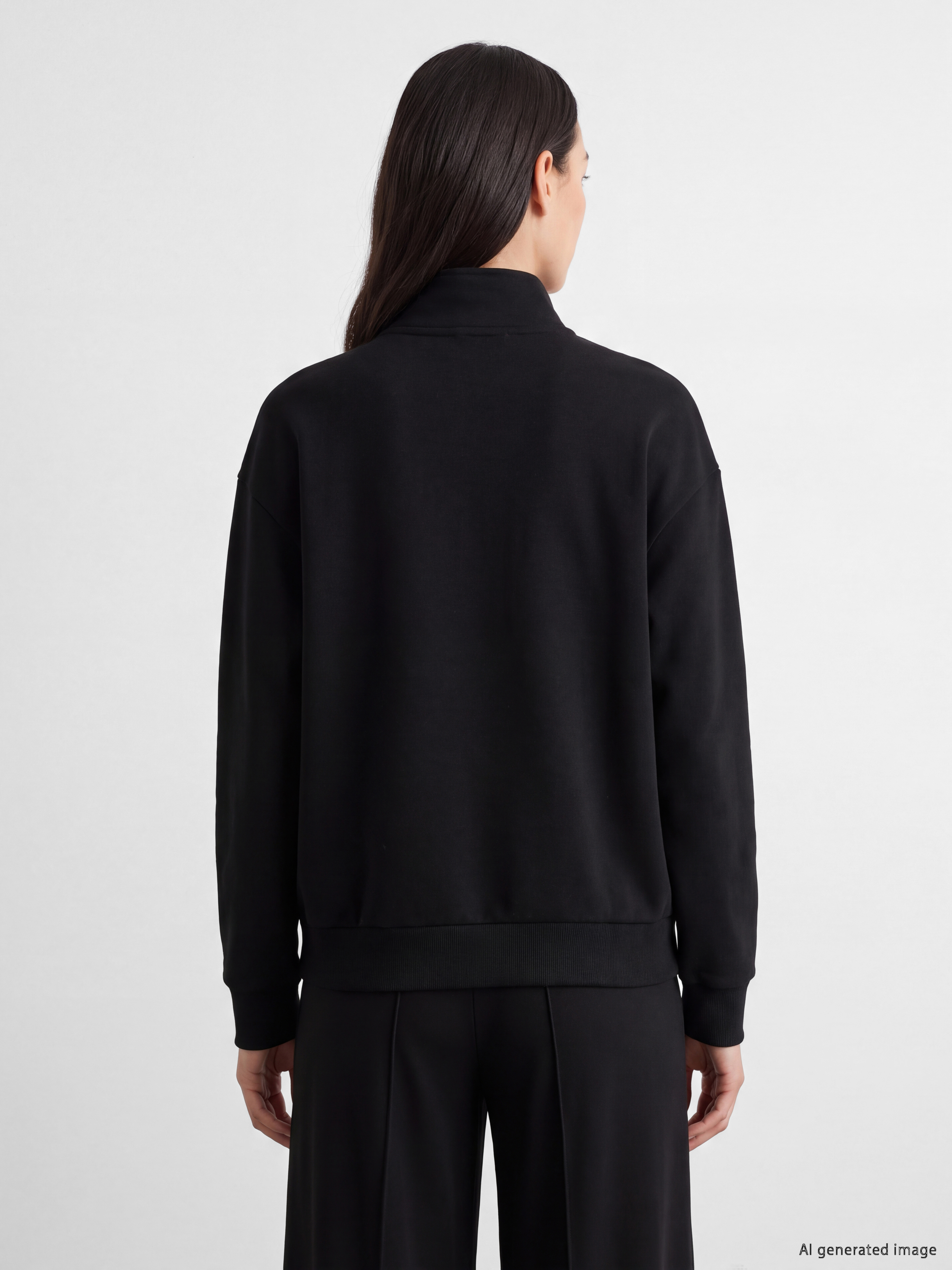 LCW EVERYDAY Oversize Kadın Kalın Fermuarlı Sweatshirt görsel 4