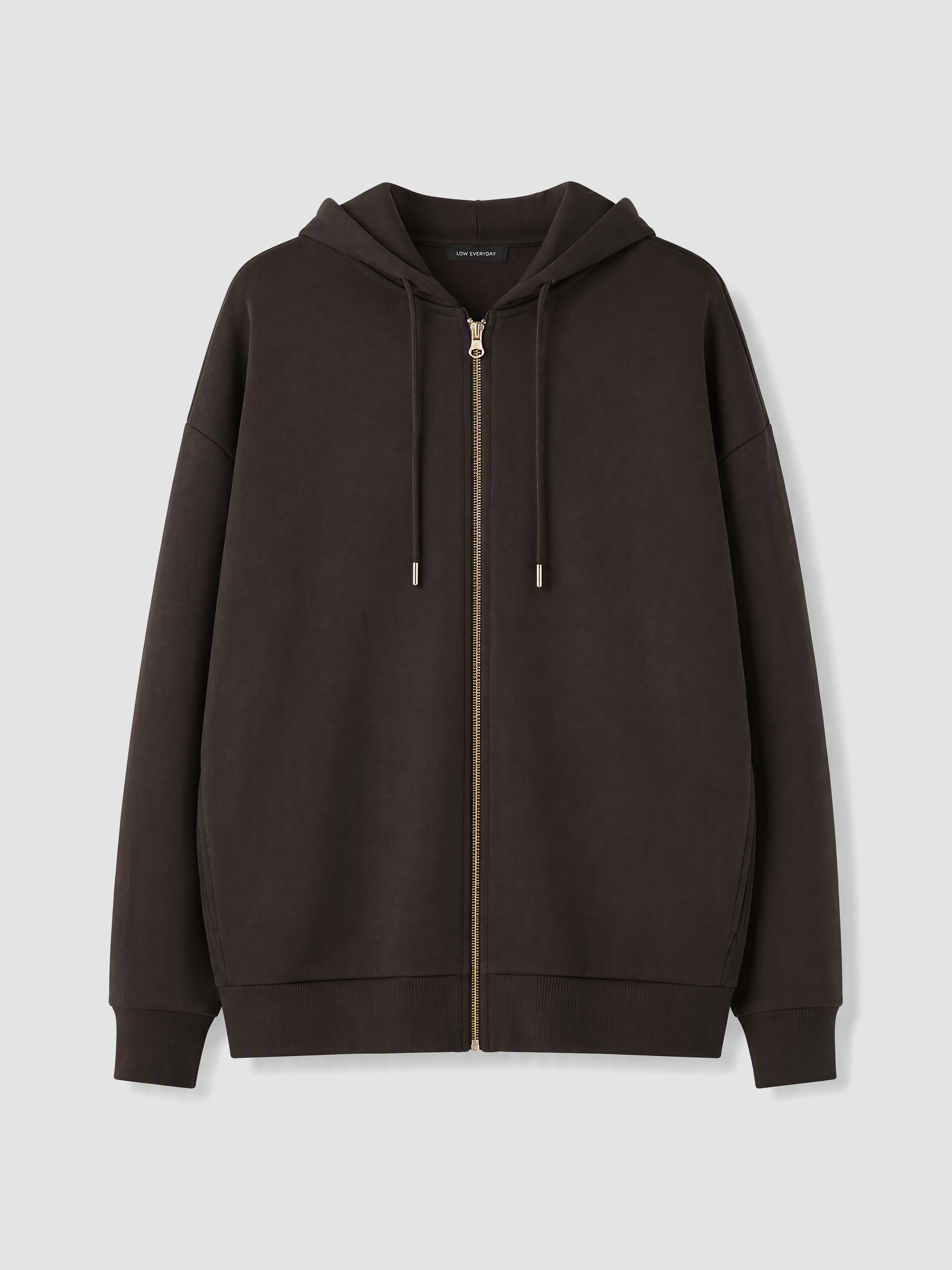 LCW EVERYDAY Kapüşonlu Oversize Kadın Fermuarlı Sweatshirt görsel 5