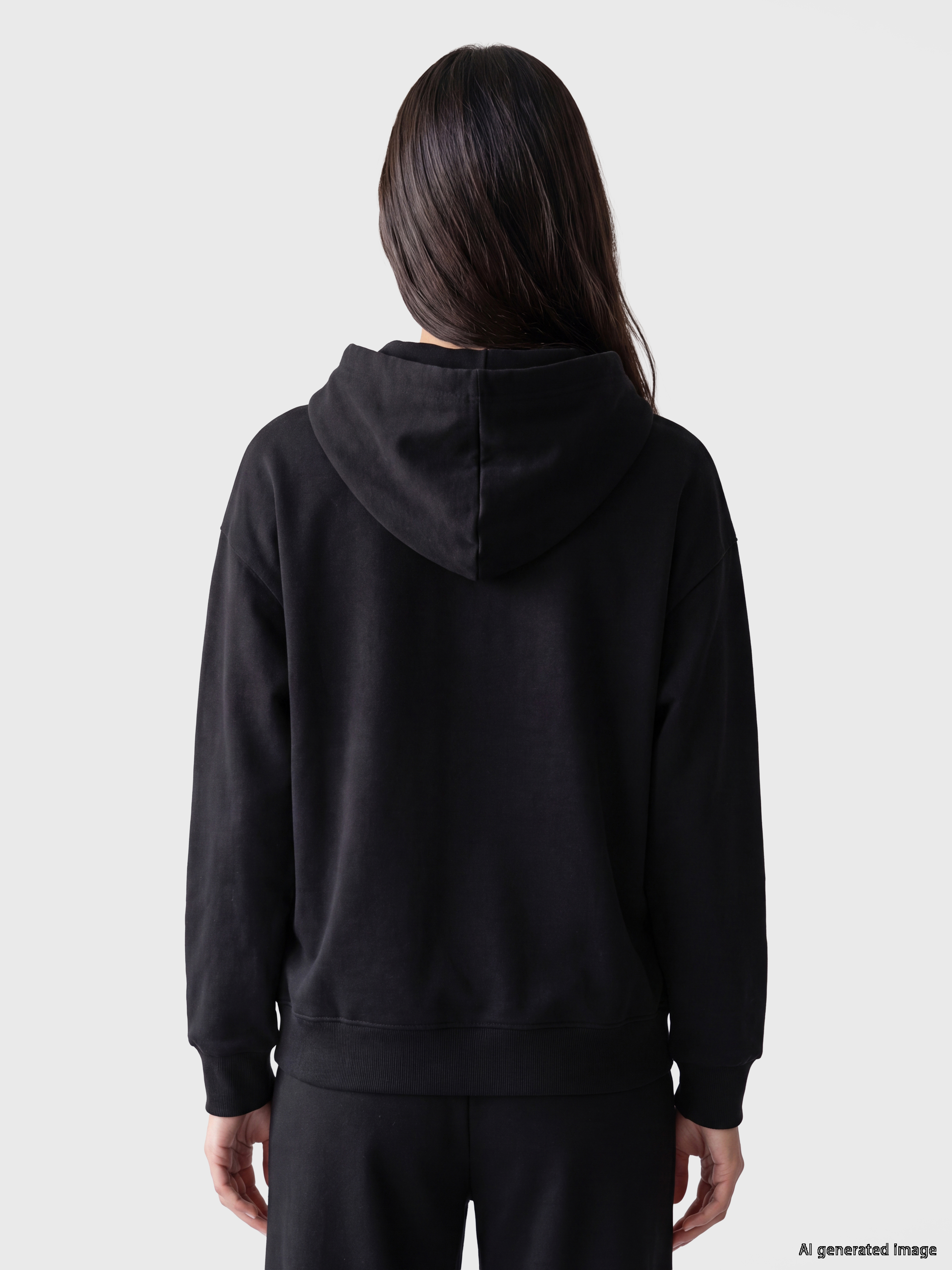 LCW EVERYDAY Kapüşonlu Oversize Kadın Fermuarlı Sweatshirt görsel 4
